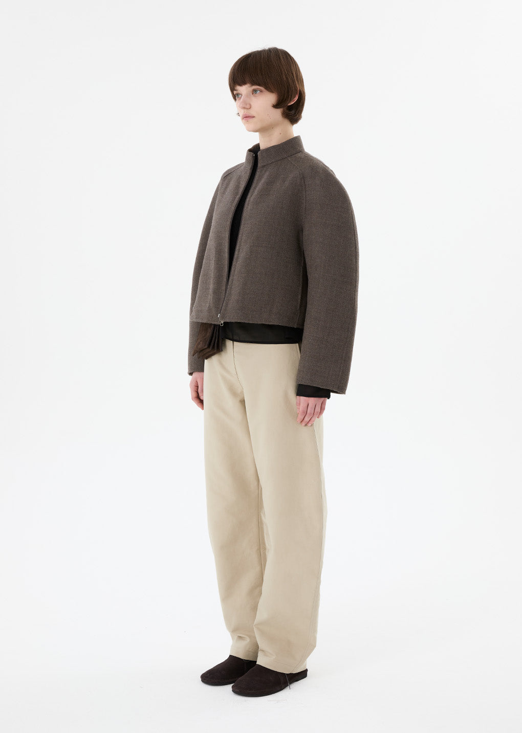 handmade raglan crop jacket, brown
