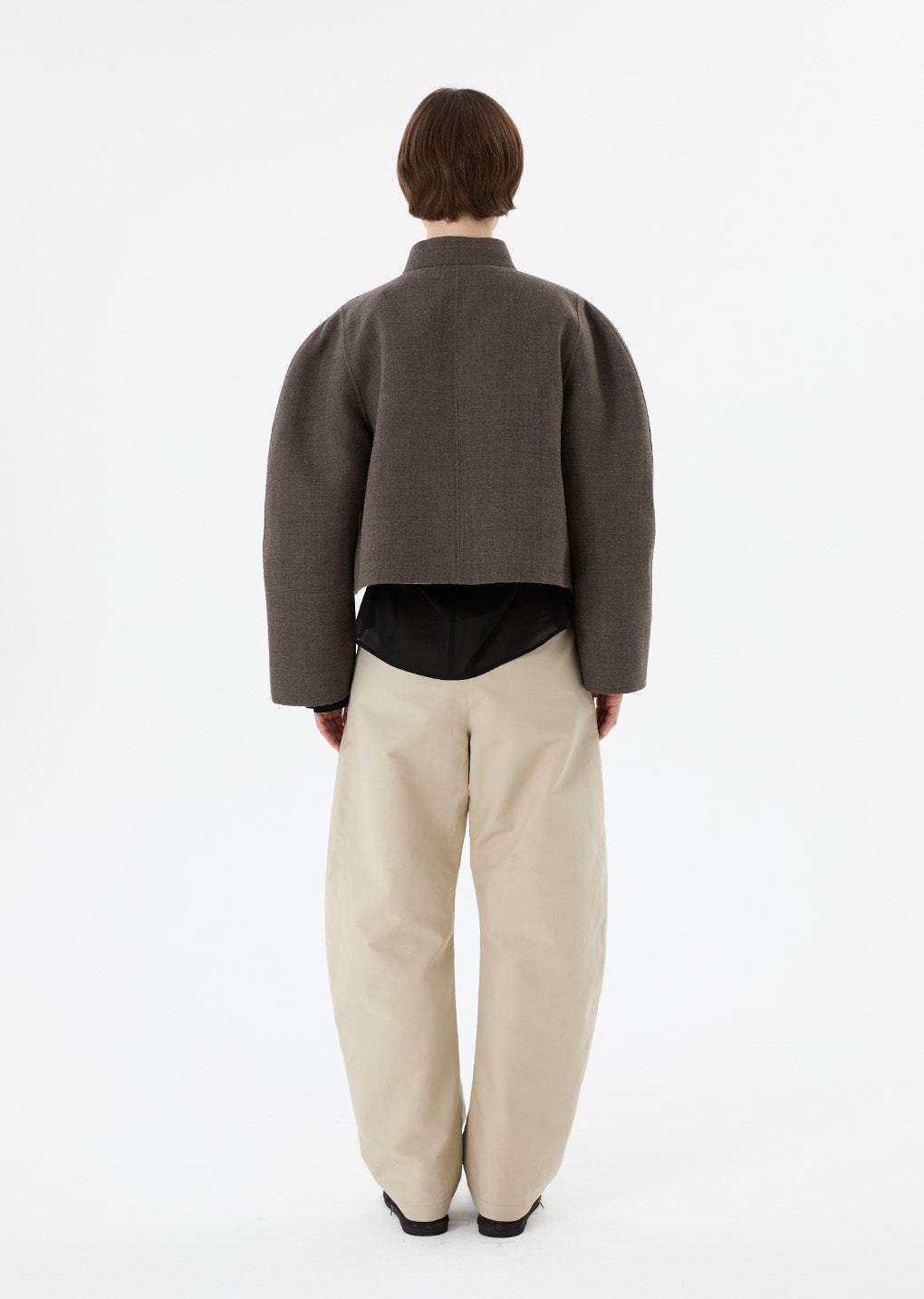 handmade raglan crop jacket, brown