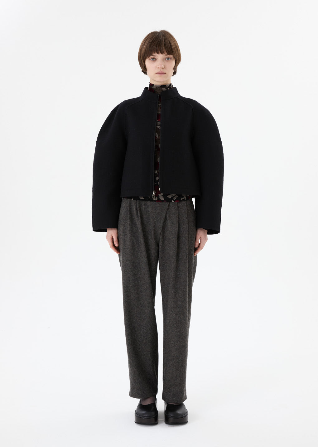 handmade raglan crop jacket, black hover