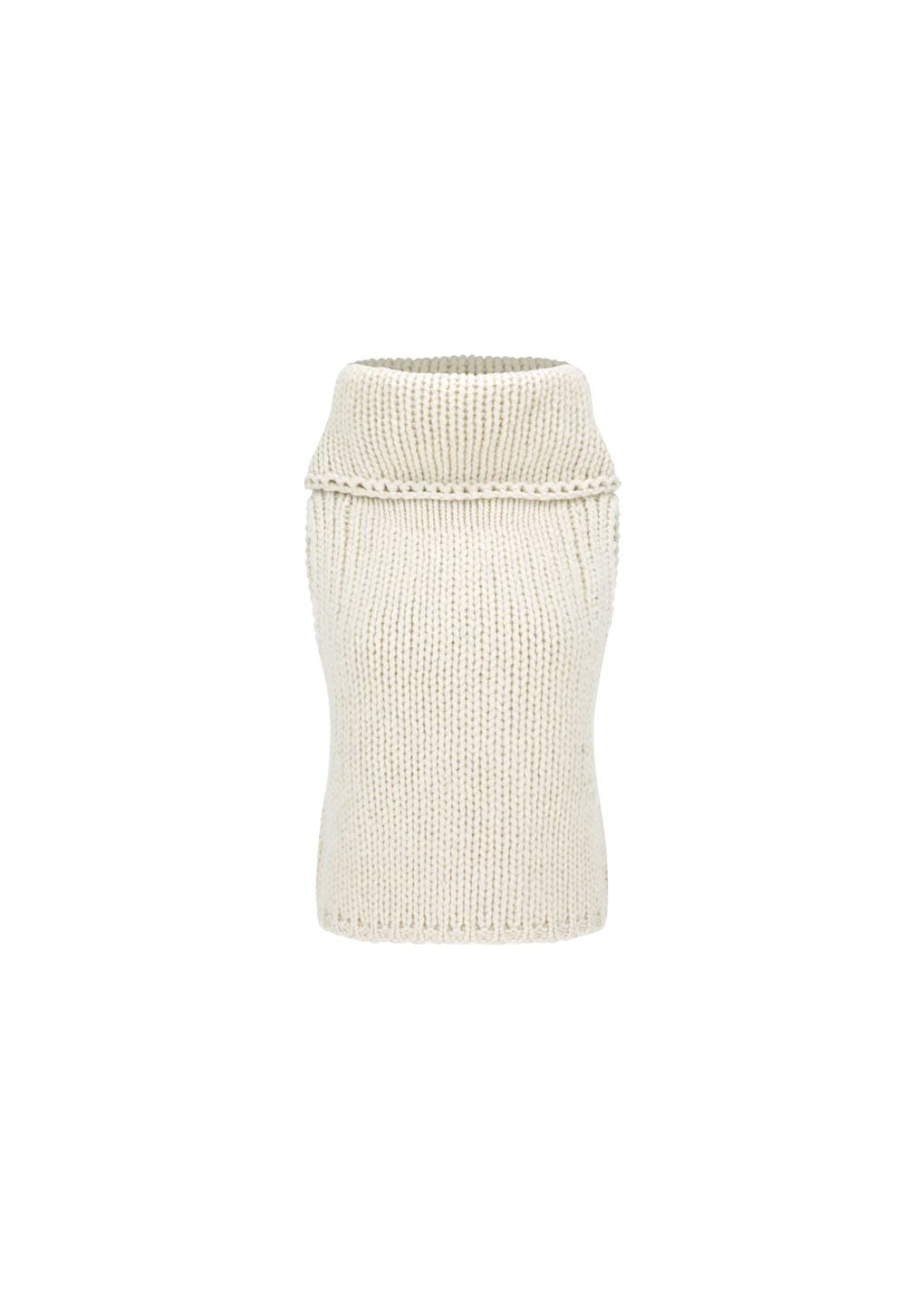 hand knitted vest, ecru