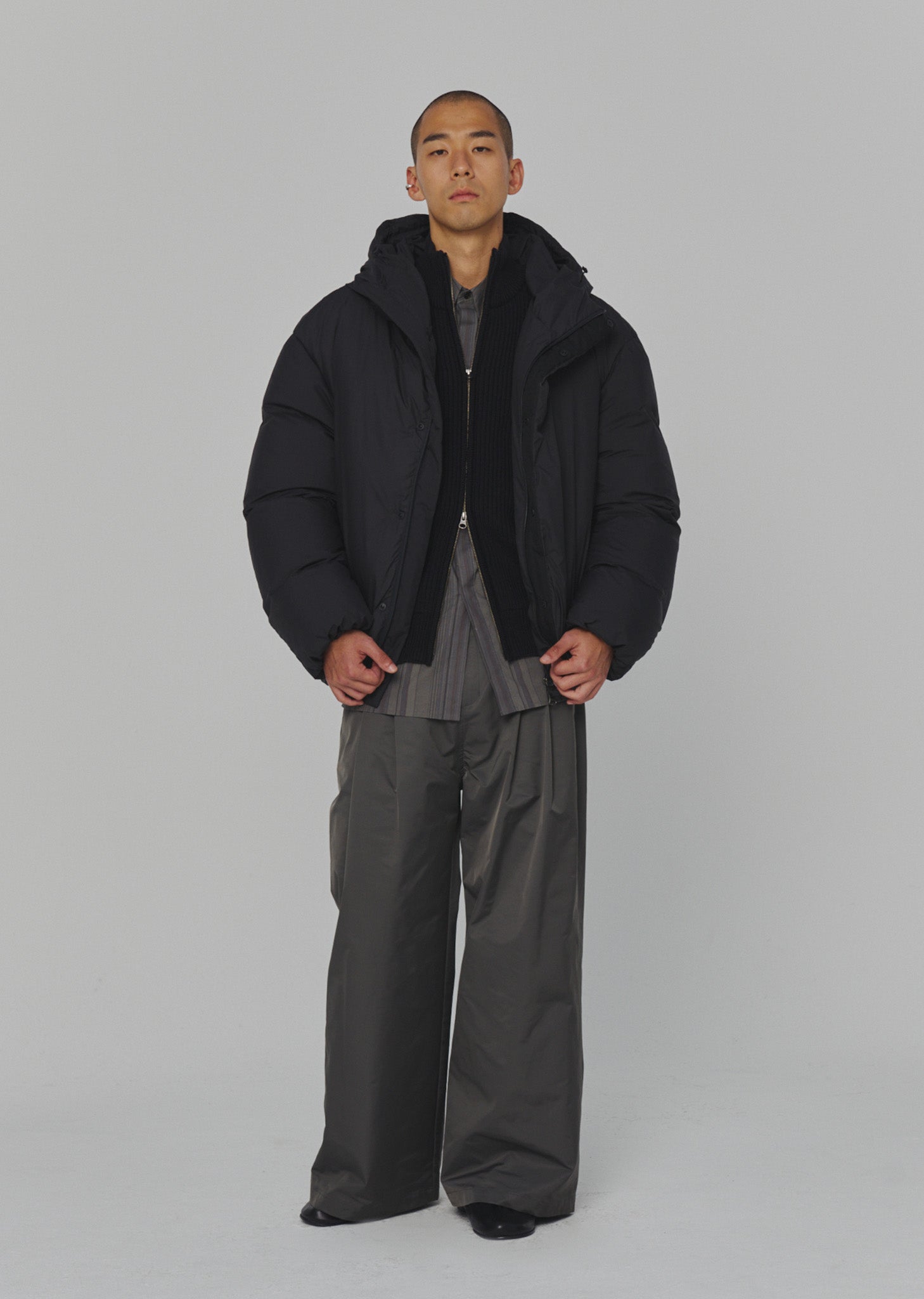 HOODED DOWN PUFFER (2 COLORS)