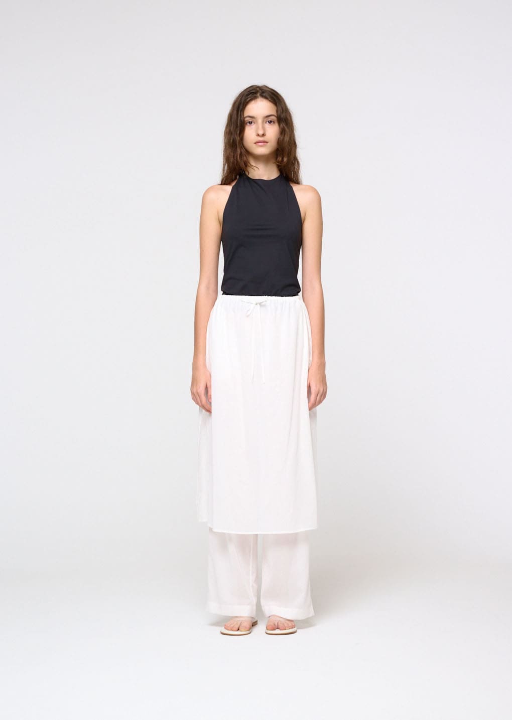 jersey halter neck top, charcoal hover