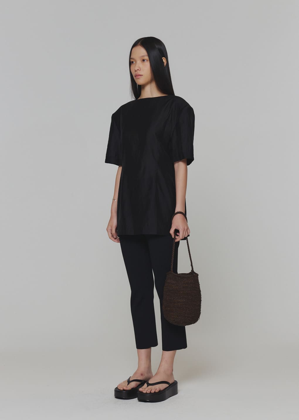 knit capri pants, black
