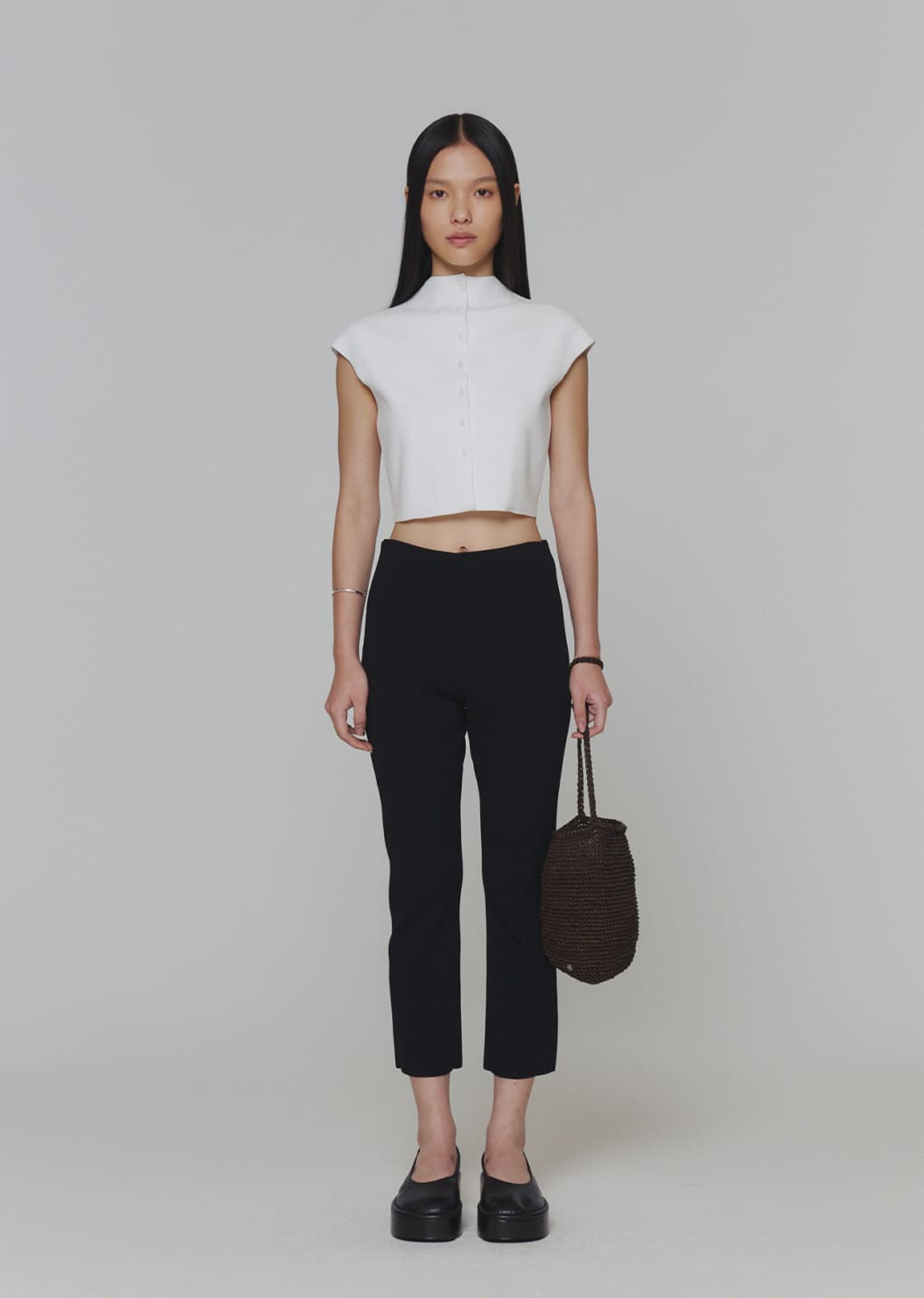 knit capri pants, black