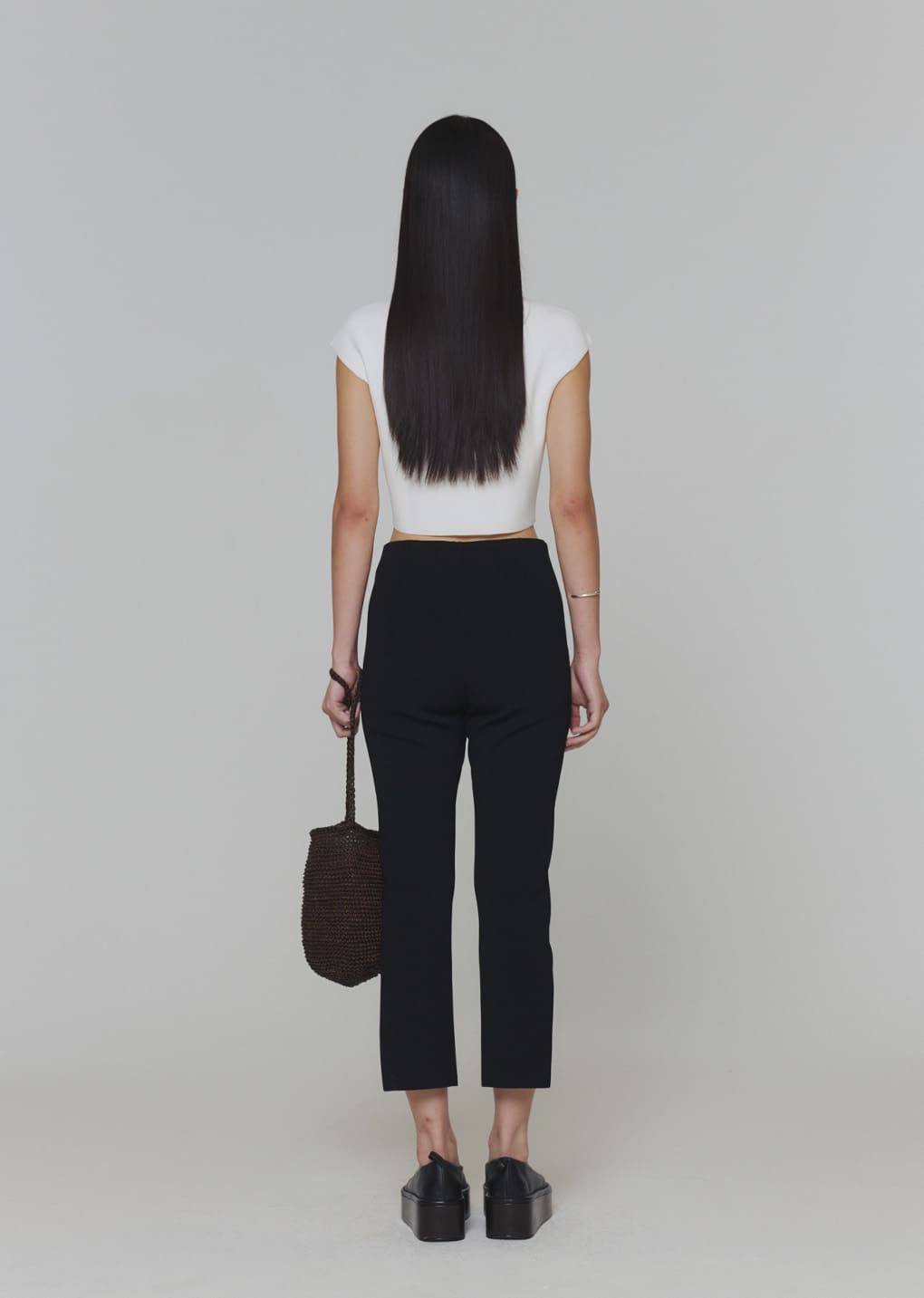 knit capri pants, black