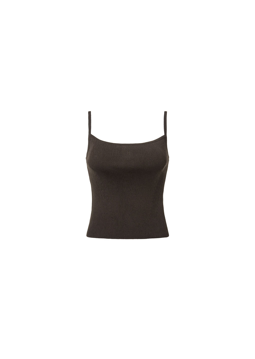 knit sleeveless top, brown