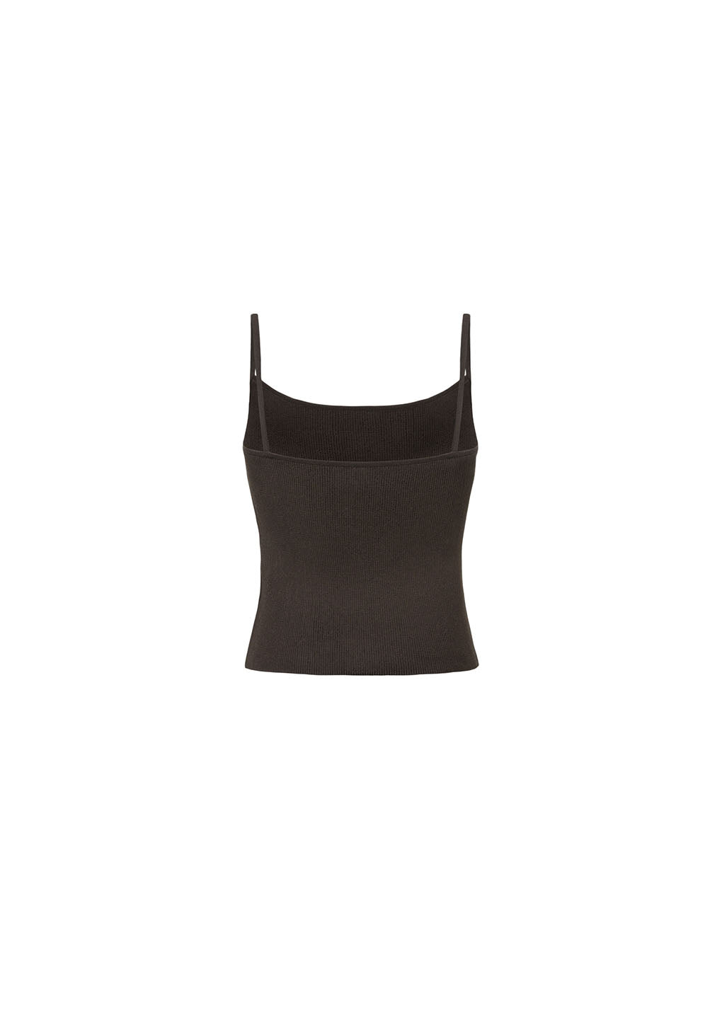 knit sleeveless top, brown