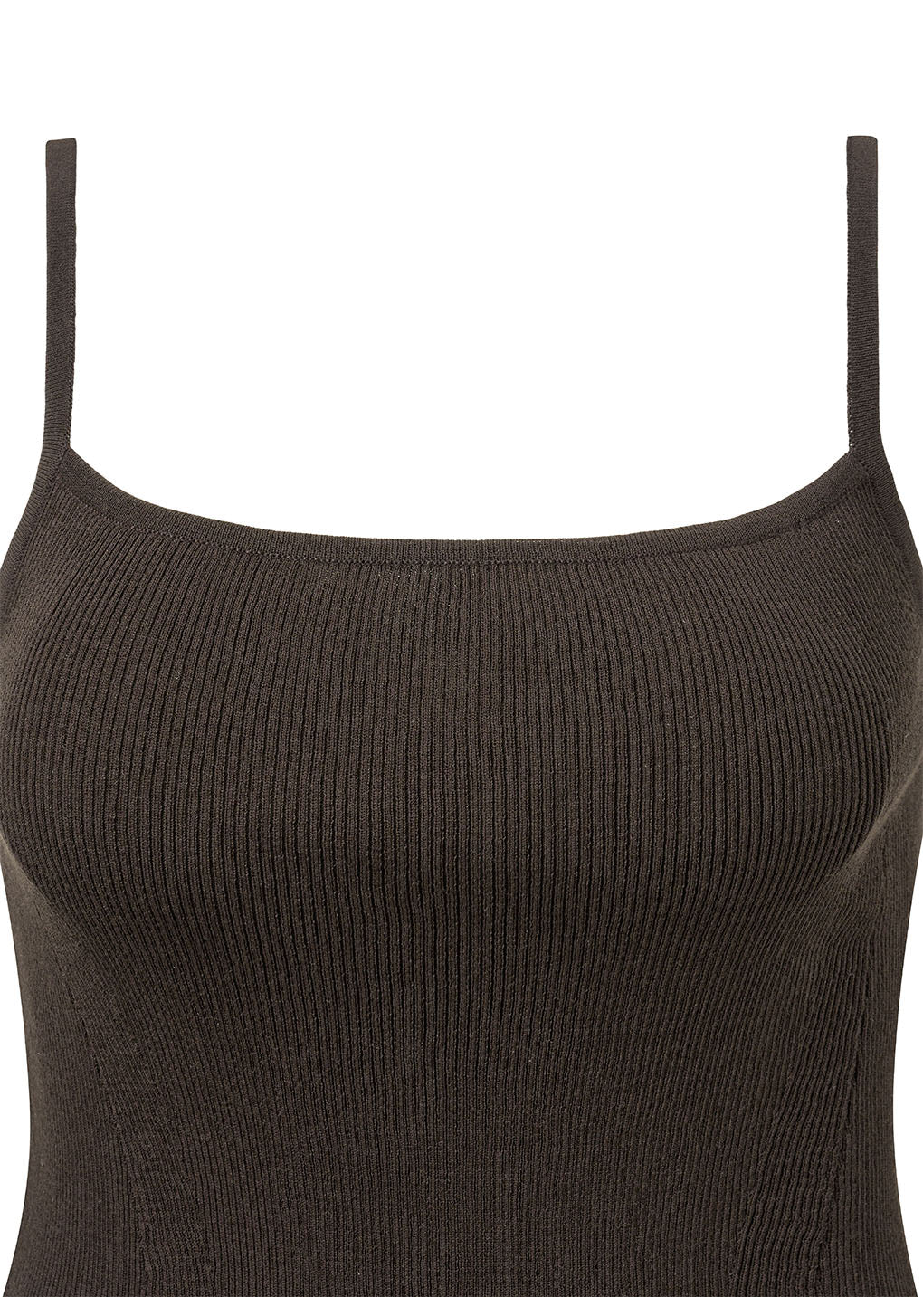 knit sleeveless top, brown