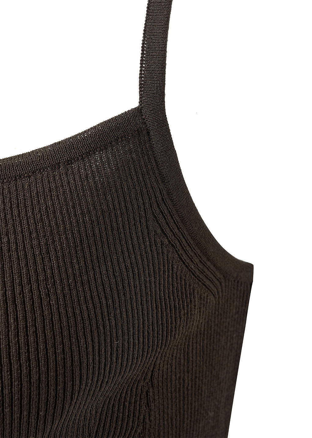 knit sleeveless top, brown