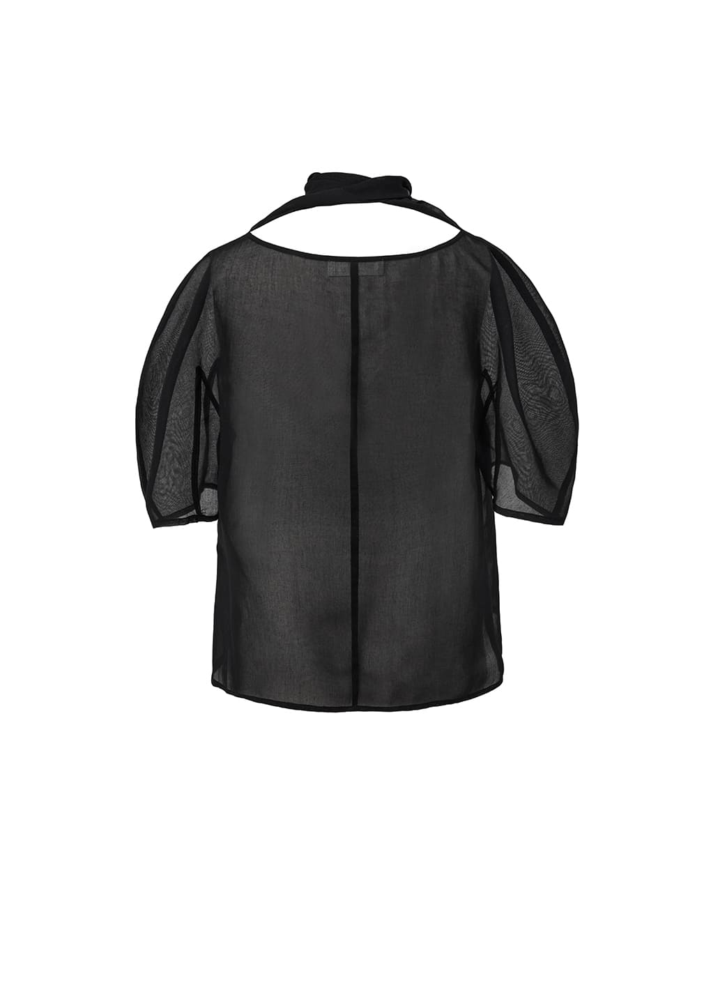 KNOTTED COLLAR TOP, BLACK