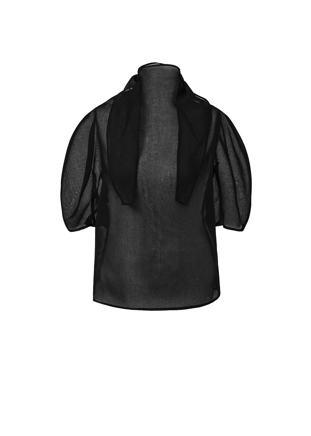 KNOTTED COLLAR TOP, BLACK