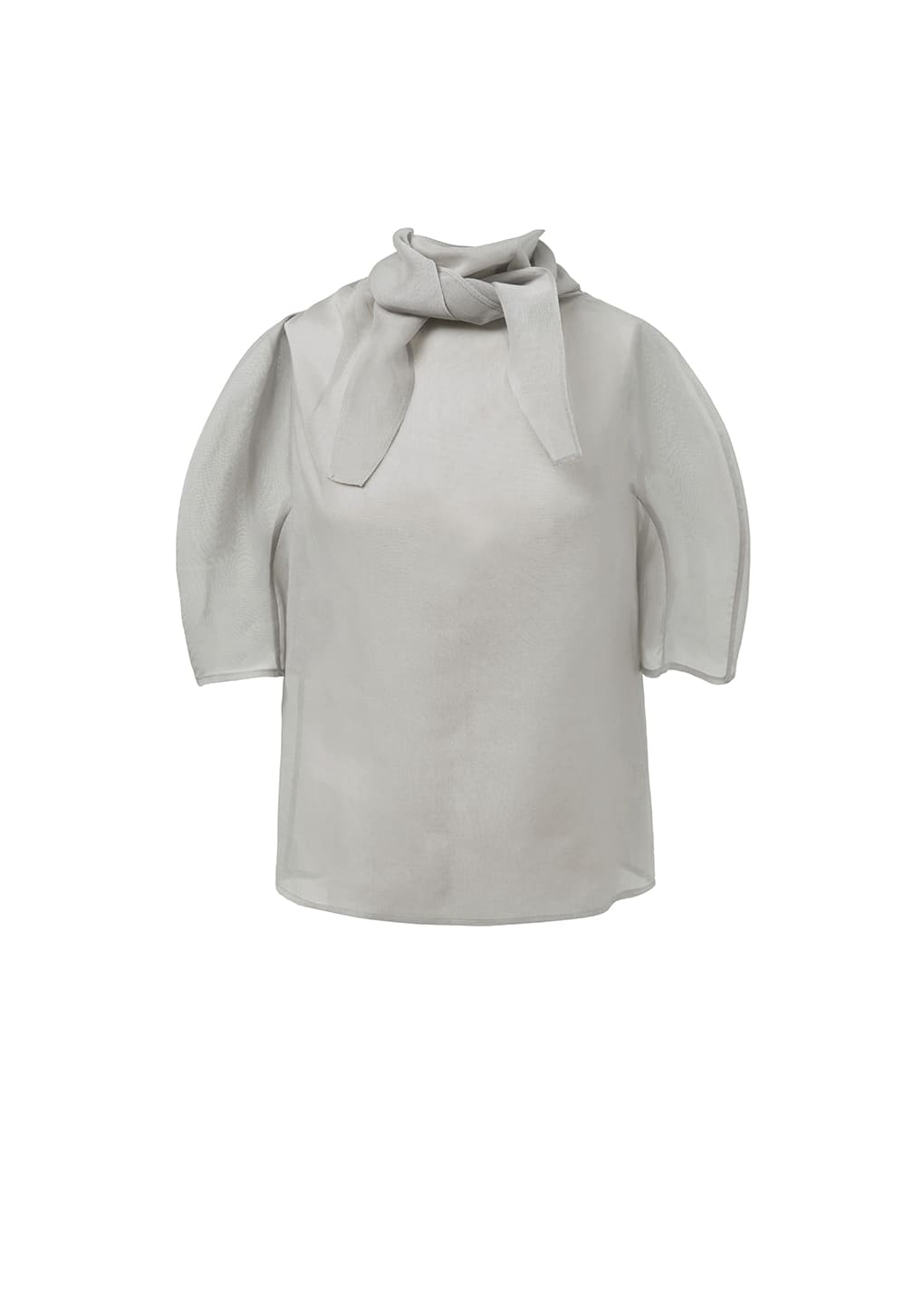 KNOTTED COLLAR TOP, GREY