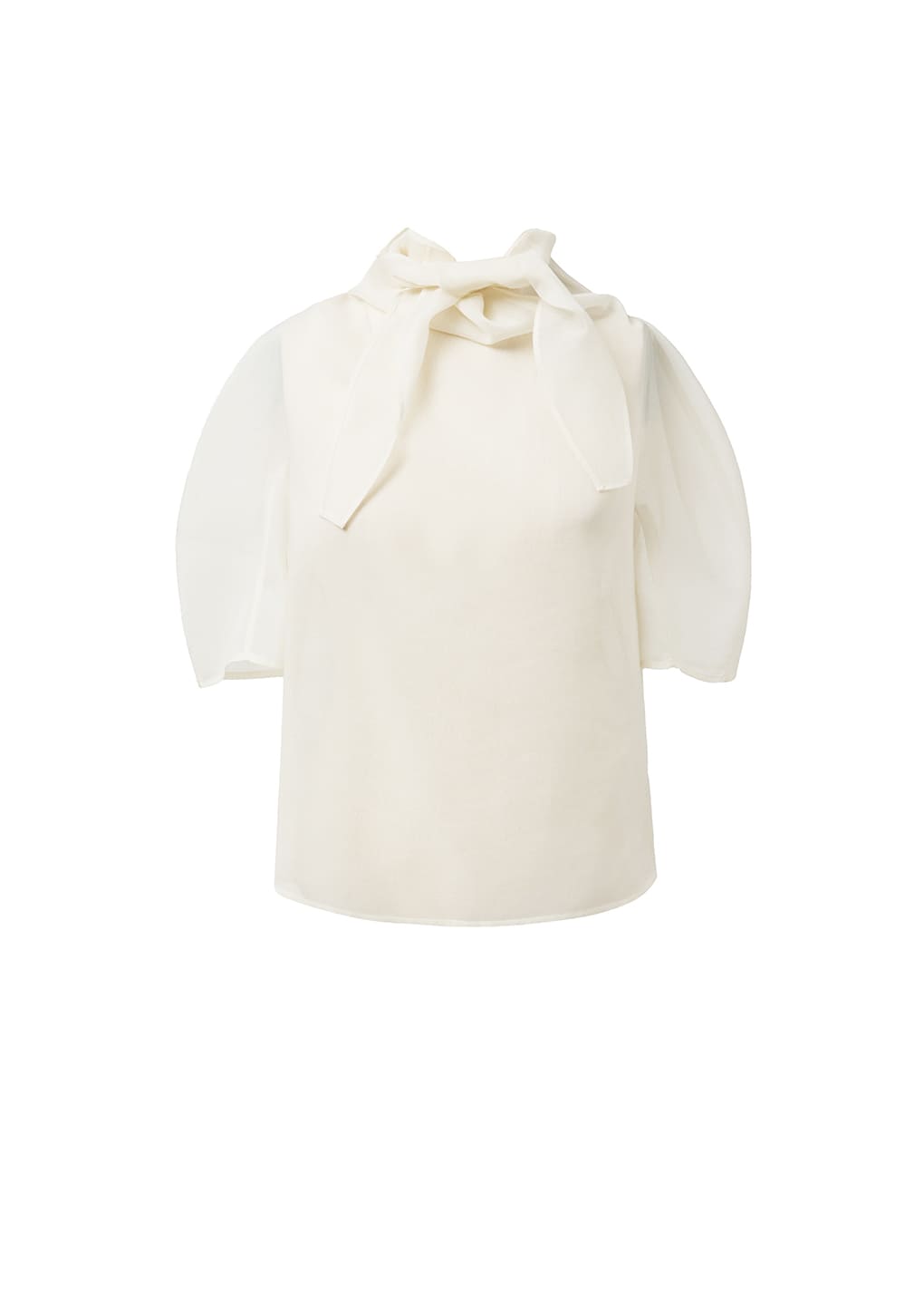 KNOTTED COLLAR TOP, IVORY