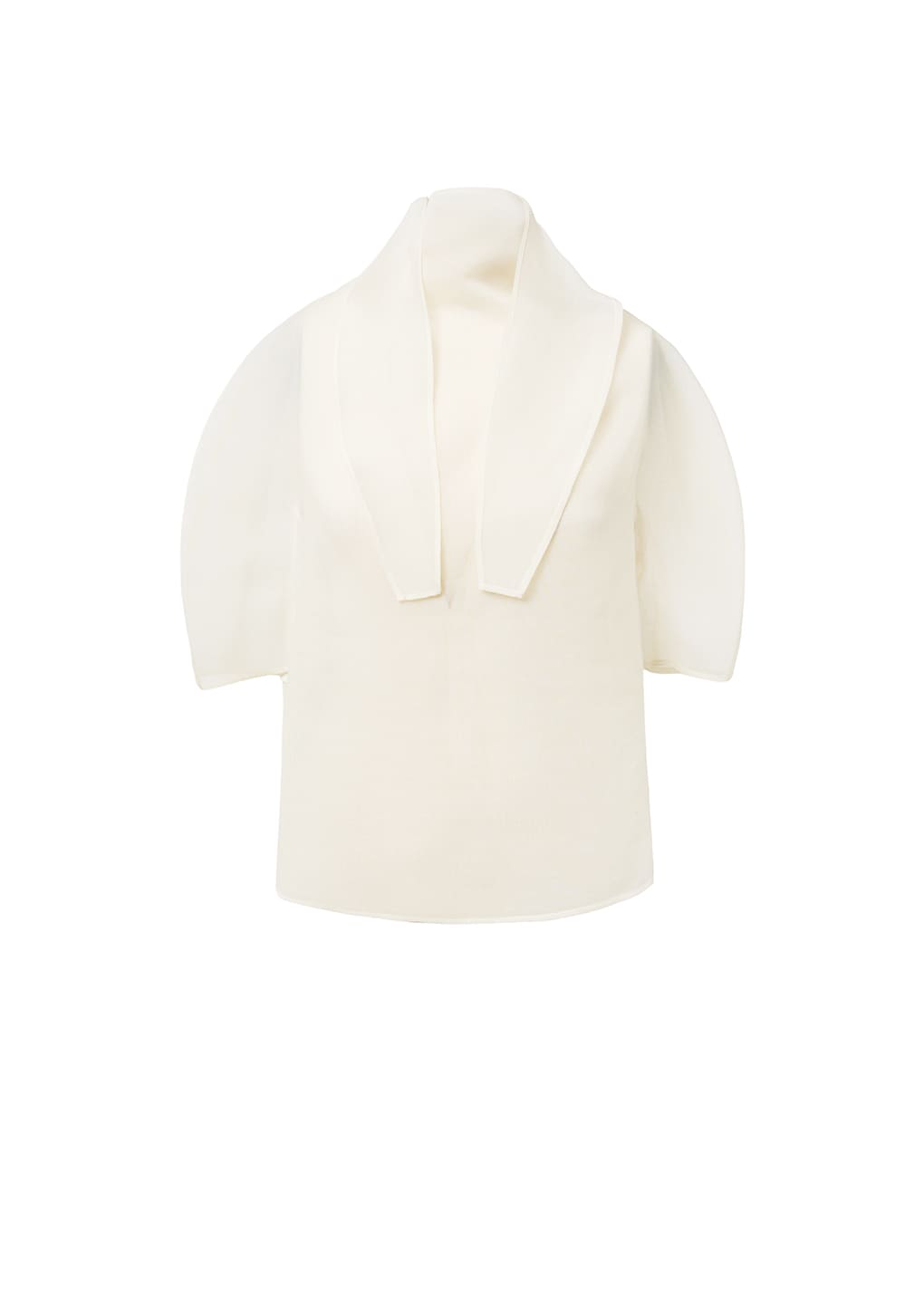 KNOTTED COLLAR TOP, IVORY