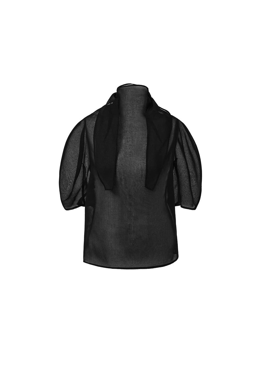 knotted collar top, black