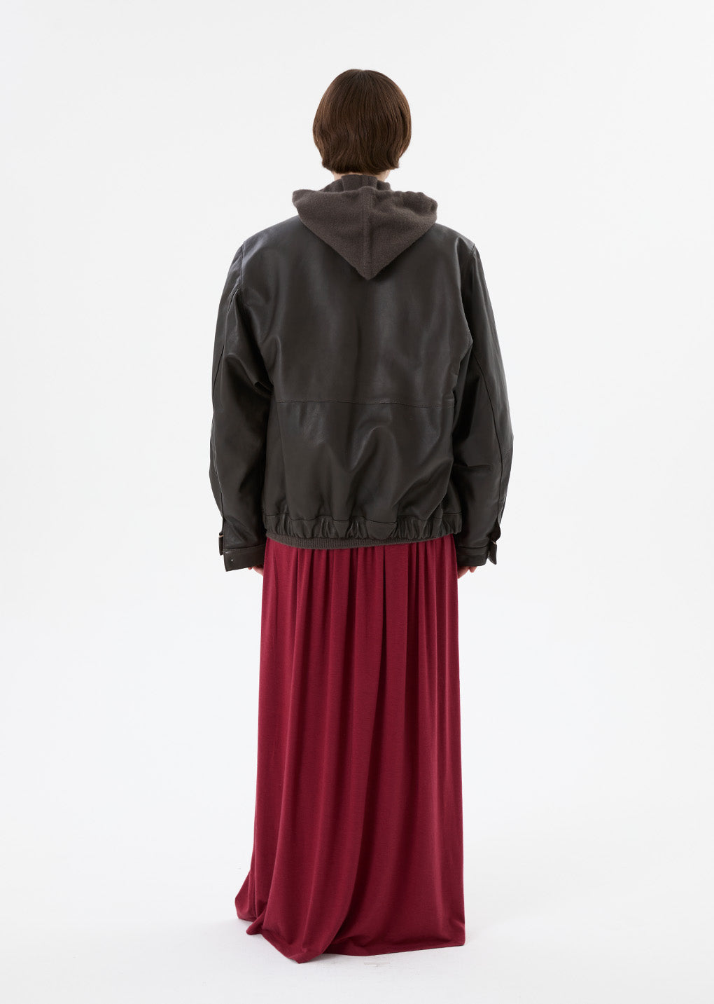 lambskin leather blouson, brown