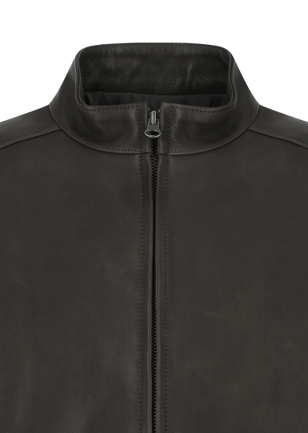 lambskin leather blouson, brown
