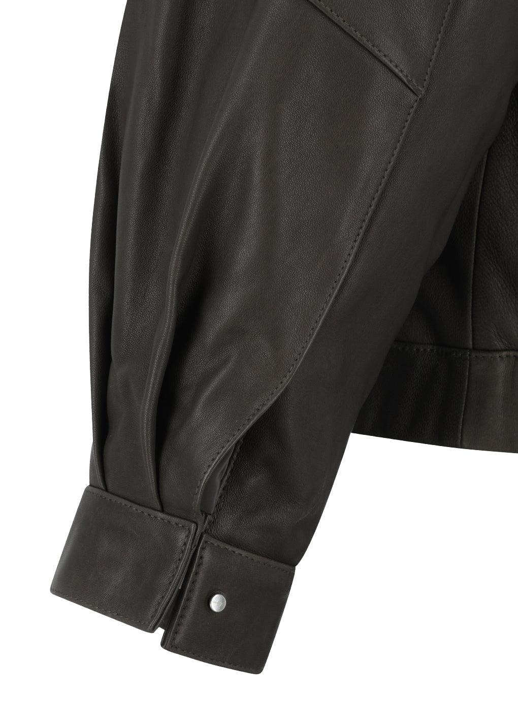 lambskin leather blouson, brown