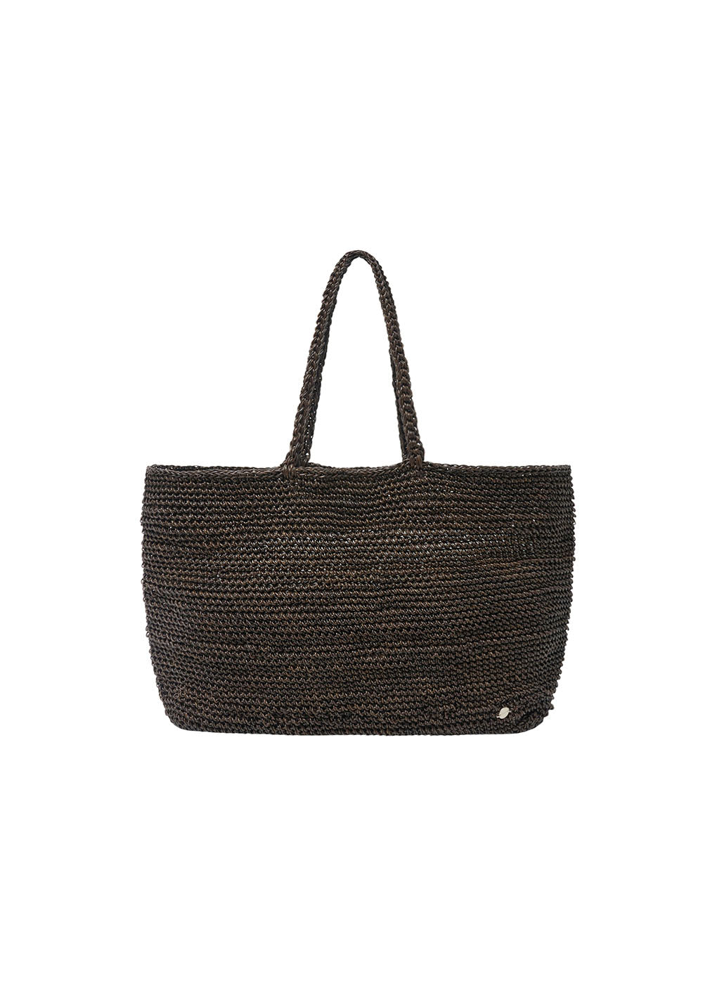 large handmade leather net bag, brown