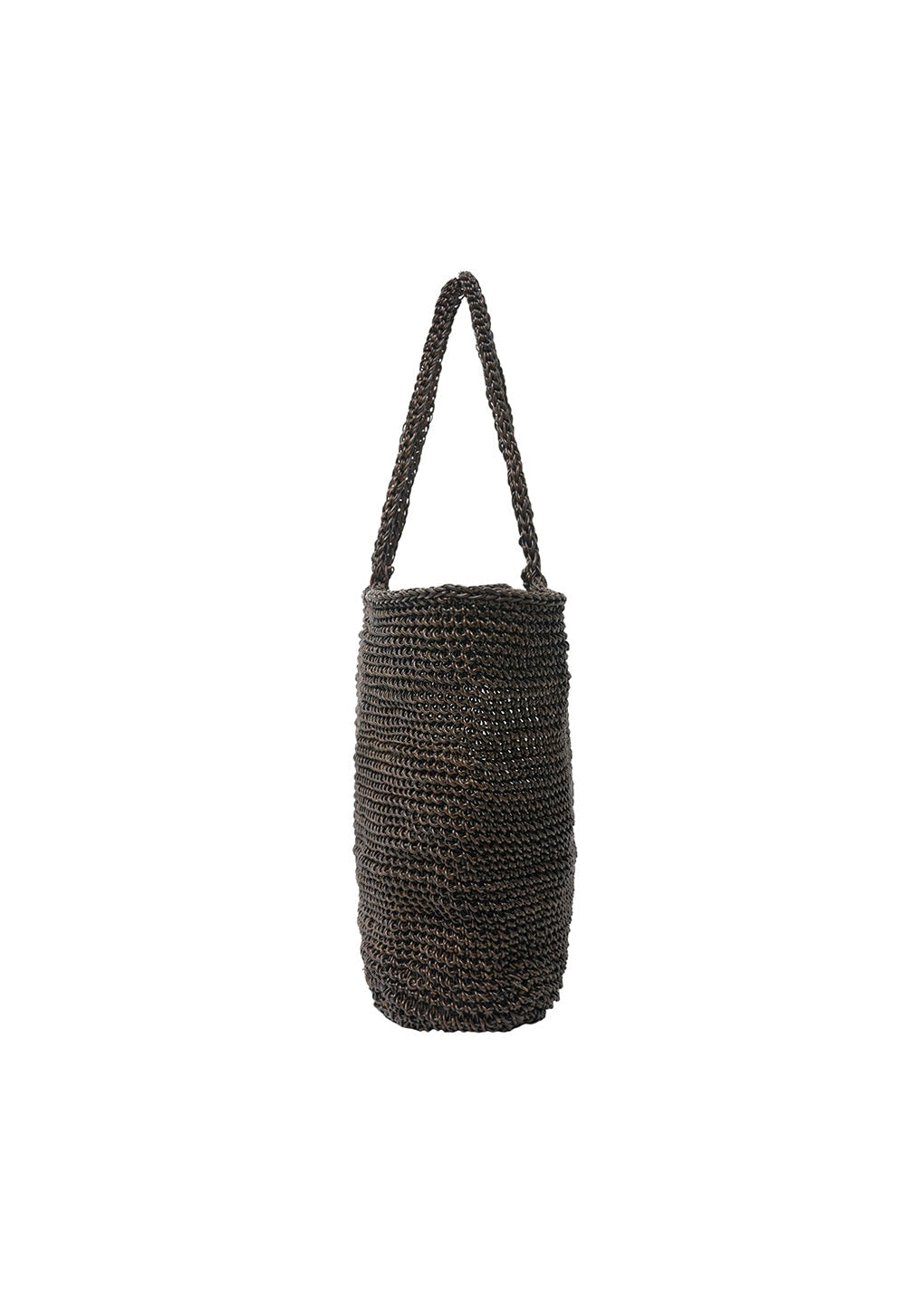 large handmade leather net bag, brown