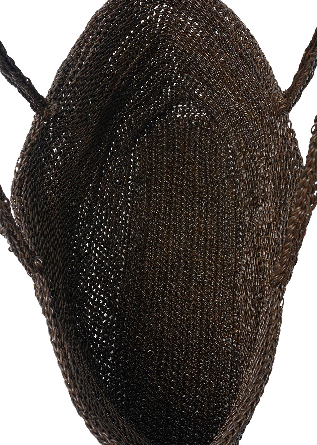 large handmade leather net bag, brown