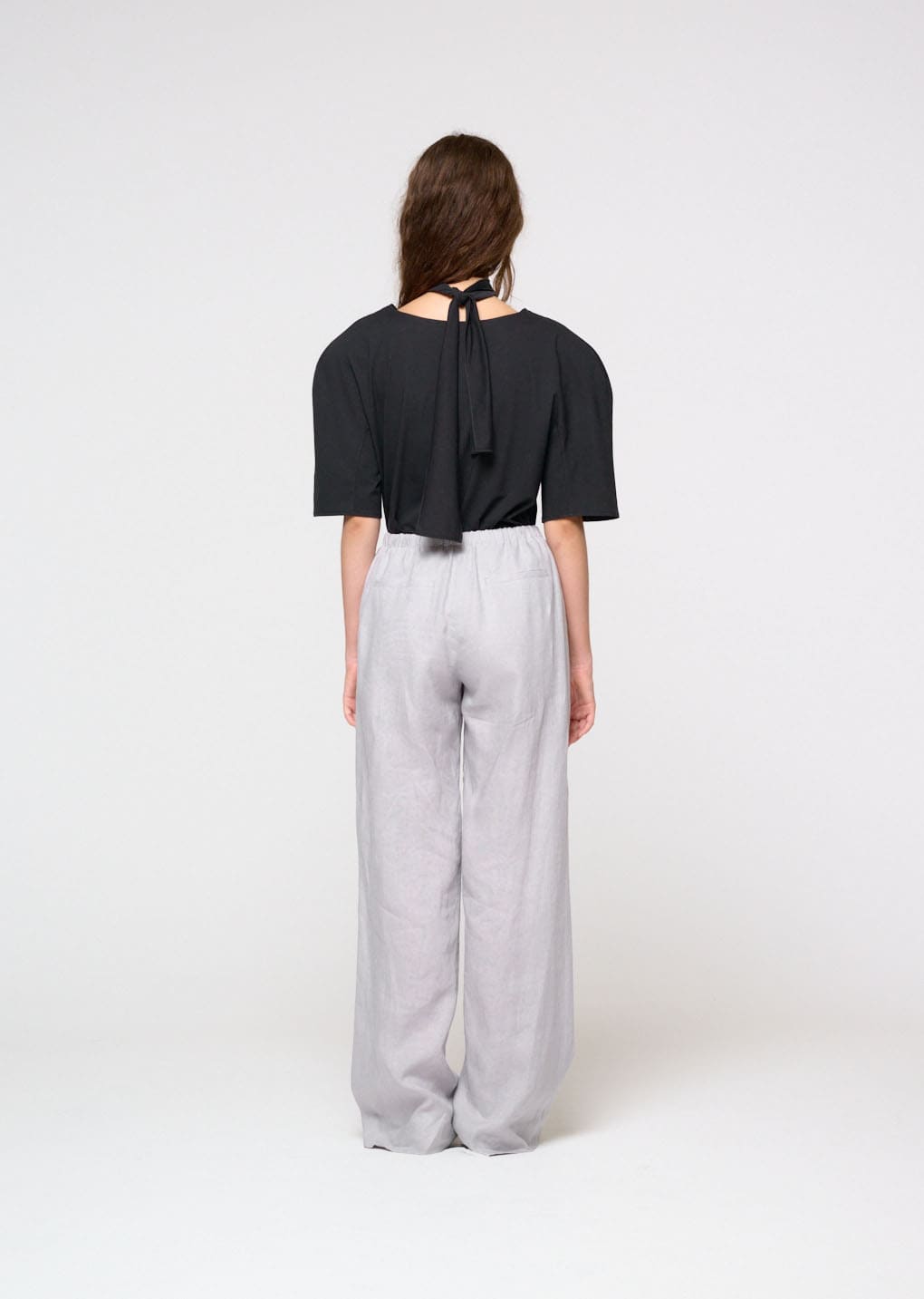 linen banding pants, light grey