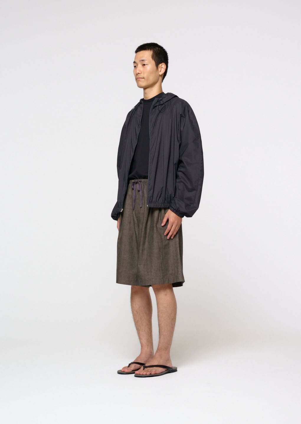 linen drawstring shorts, brown