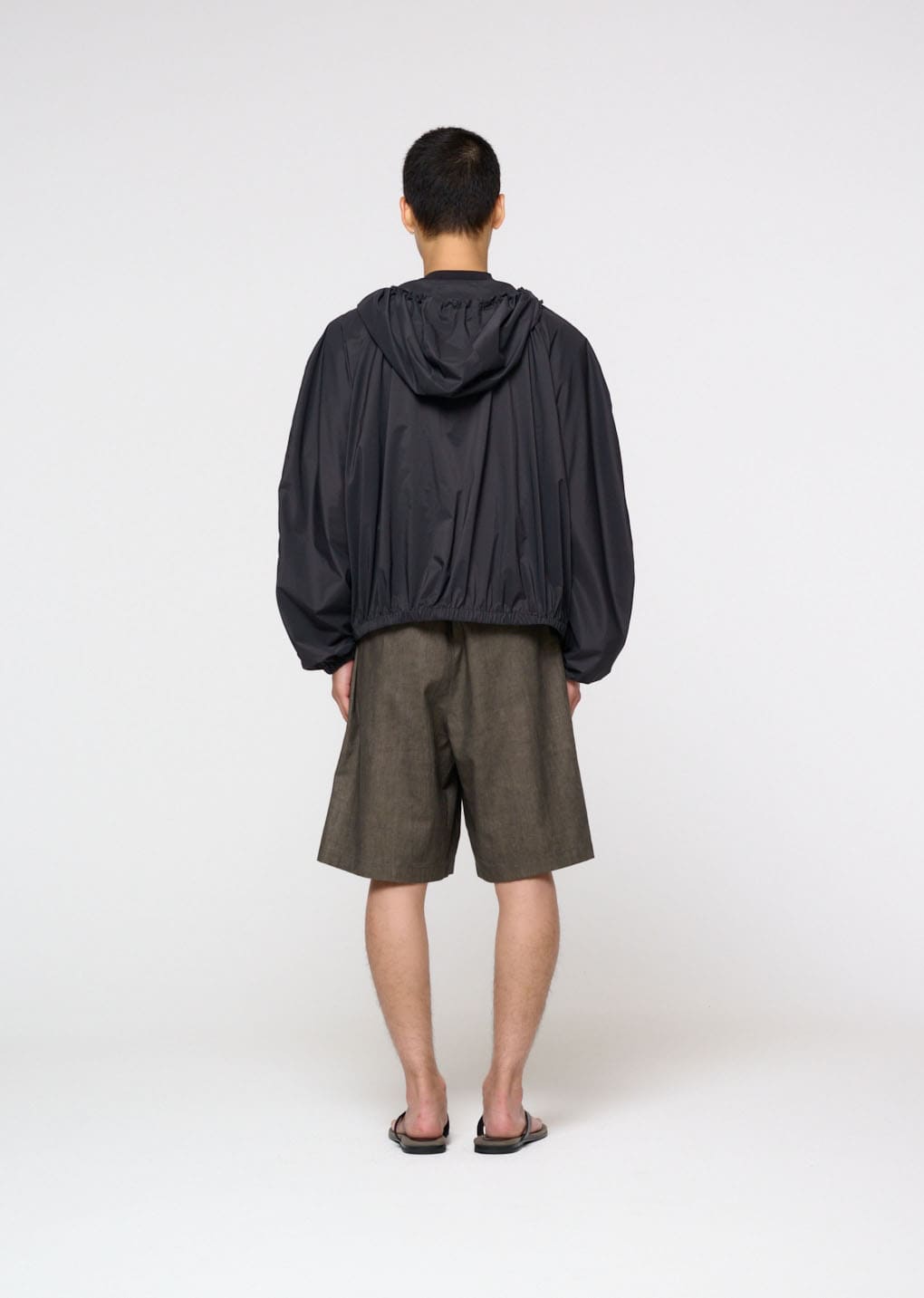 linen drawstring shorts, brown