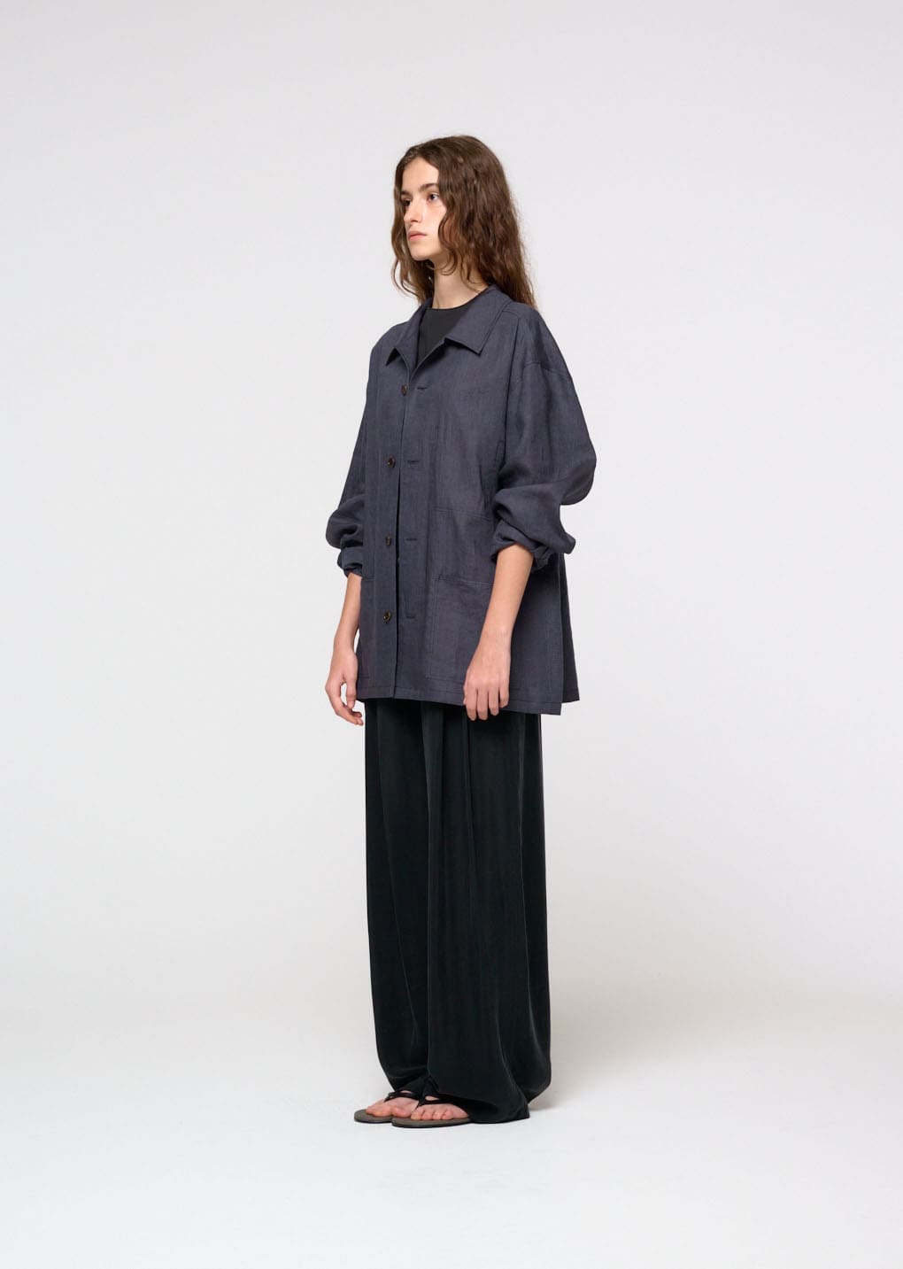 linen pocket jacket, blue