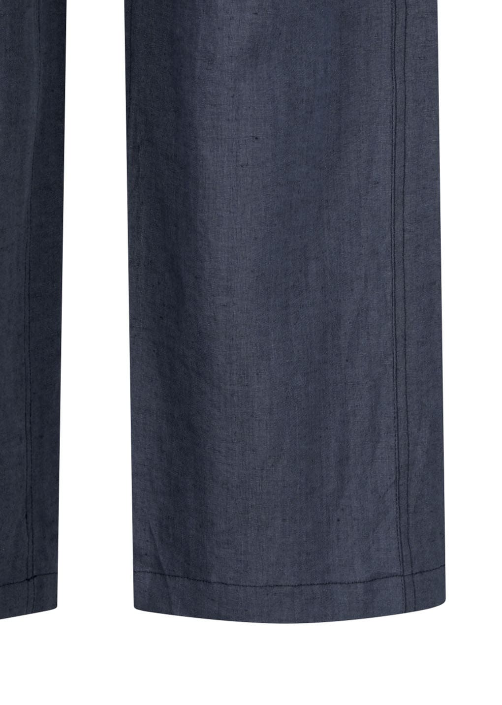linen straight pants, blue