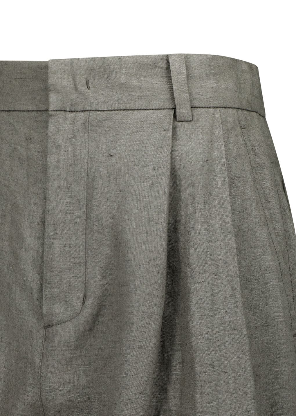 linen two tuck wide pants, khaki