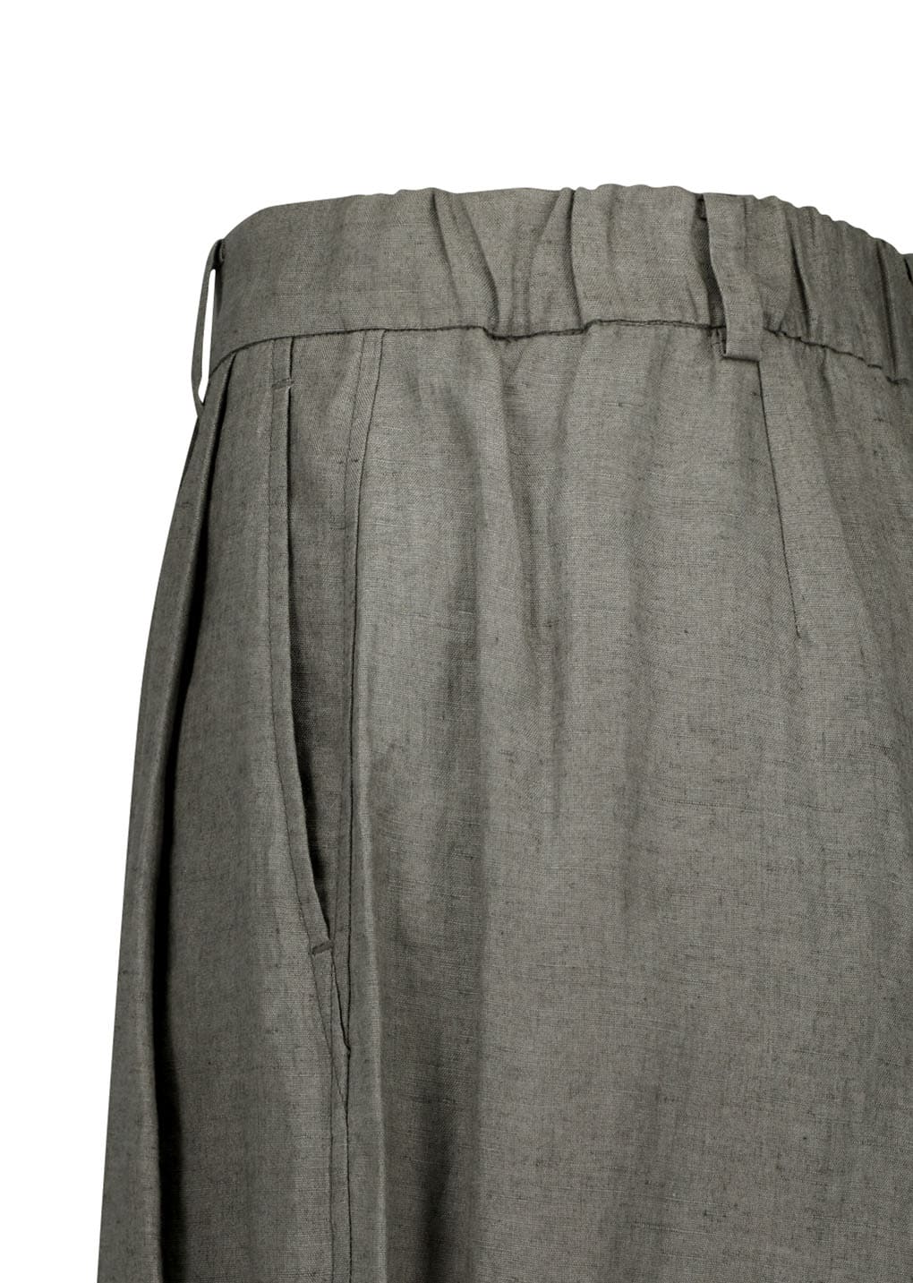 linen two tuck wide pants, khaki