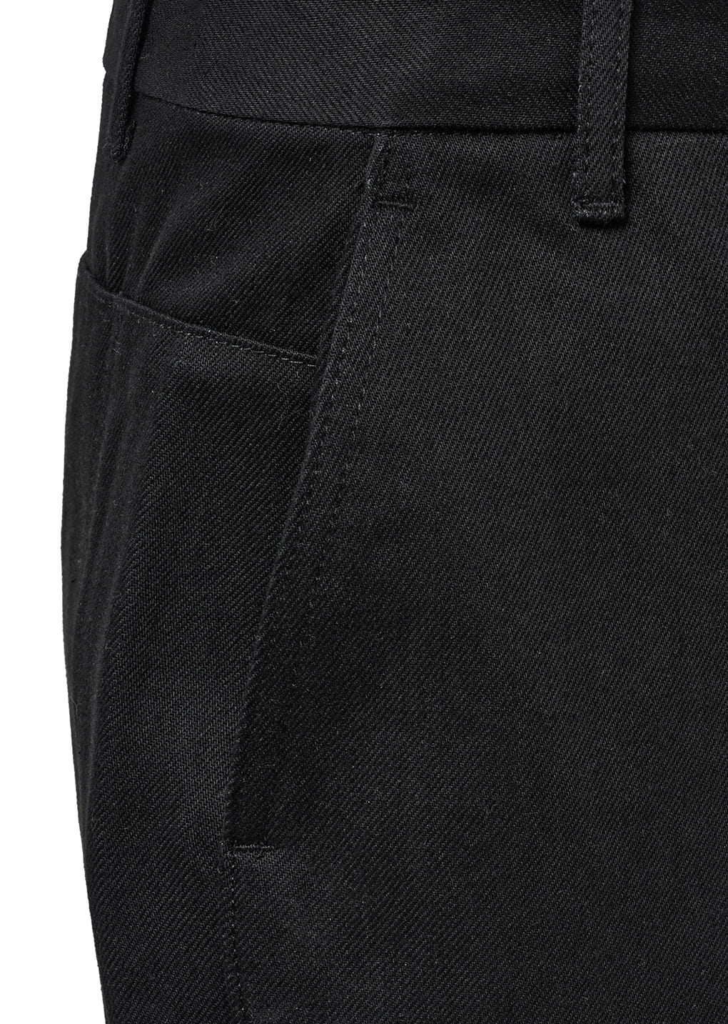 men's curved seam denim, black