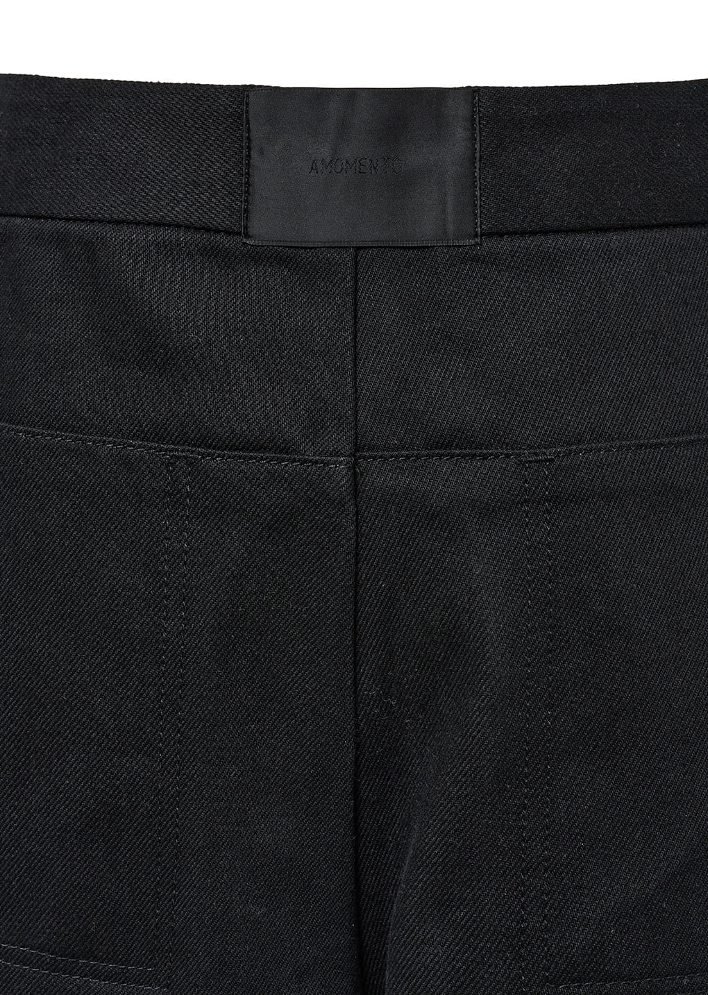 men's curved seam denim, black