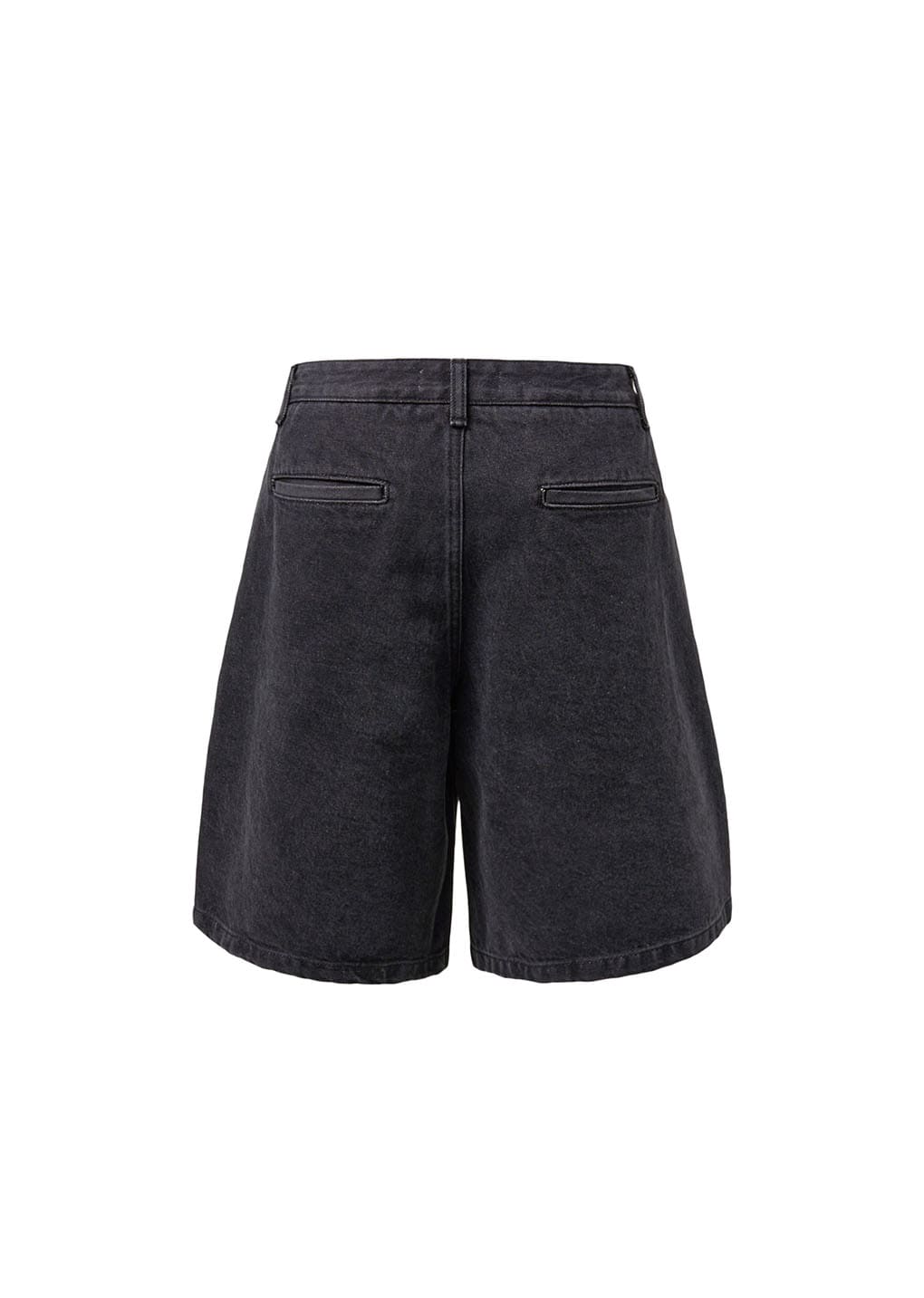men's cut-out pocket denim shorts, black