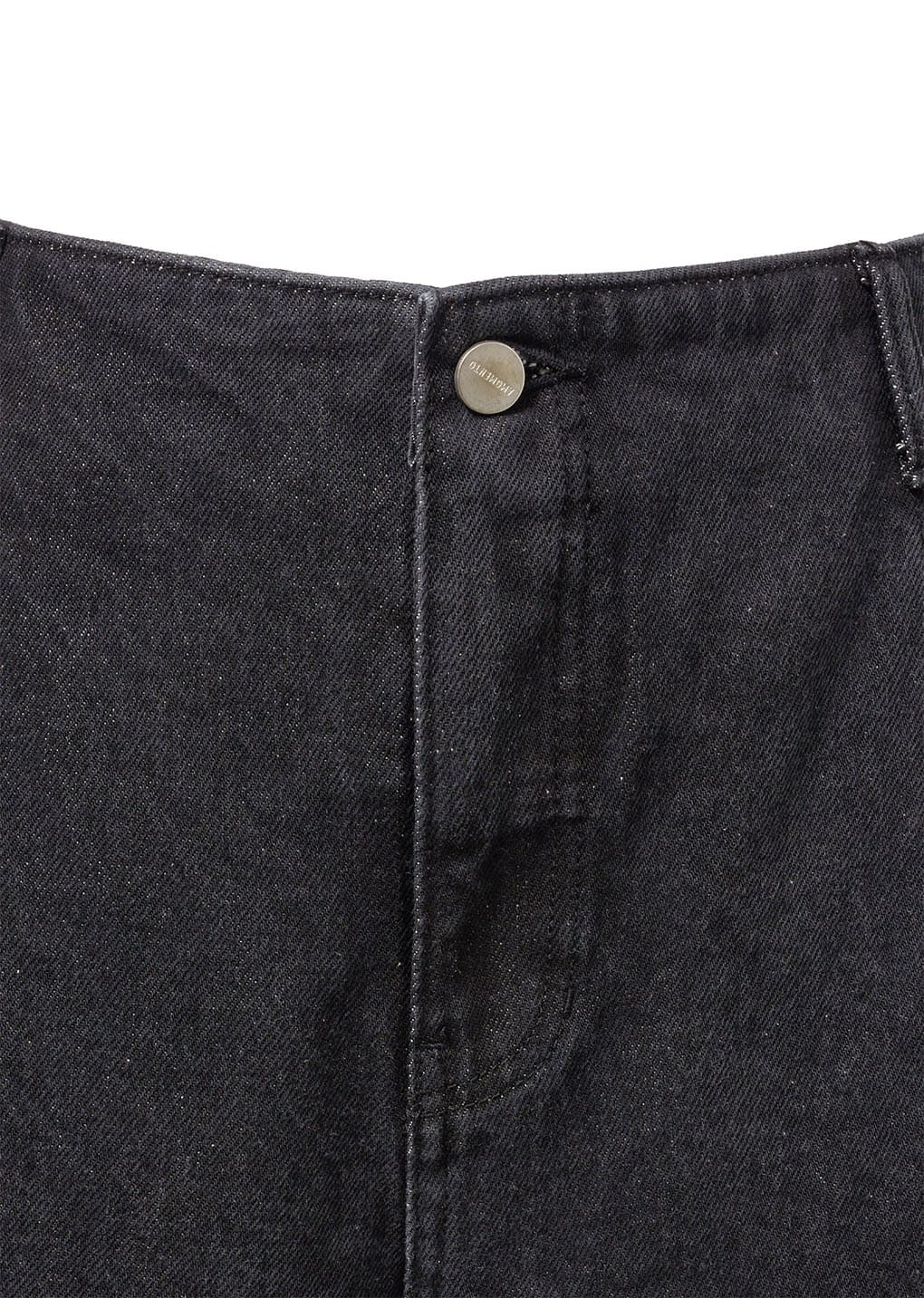 men's cut-out pocket denim shorts, black