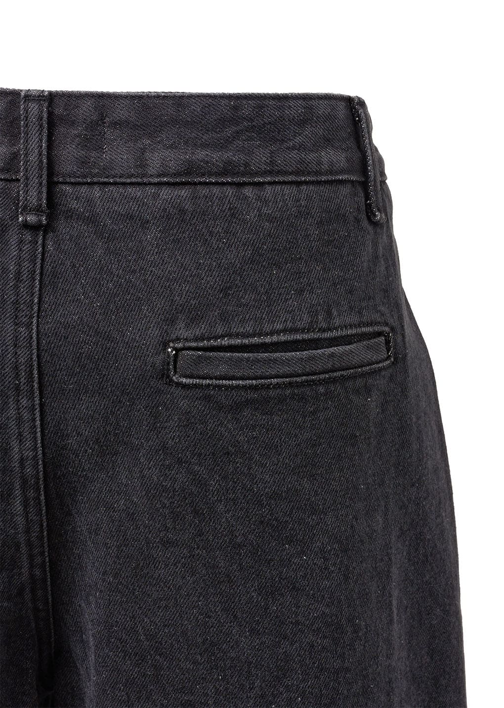 men's cut-out pocket denim shorts, black