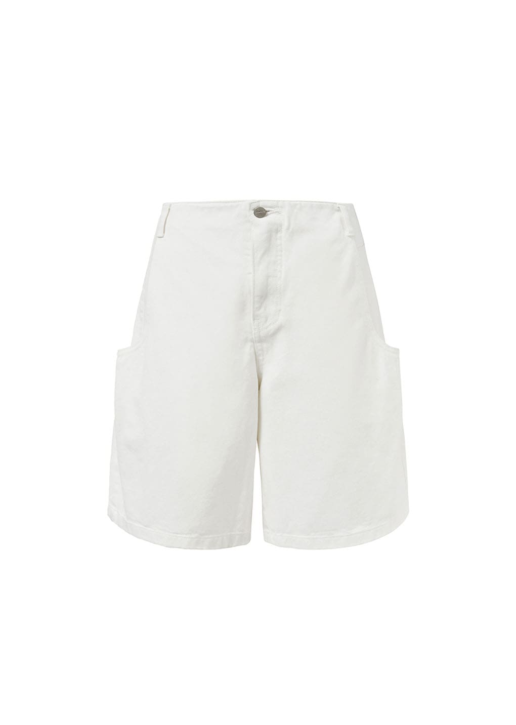 men's cut-out pocket denim shorts, white