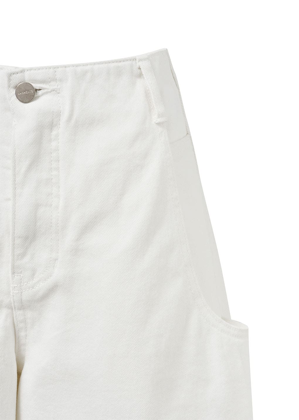 men's cut-out pocket denim shorts, white