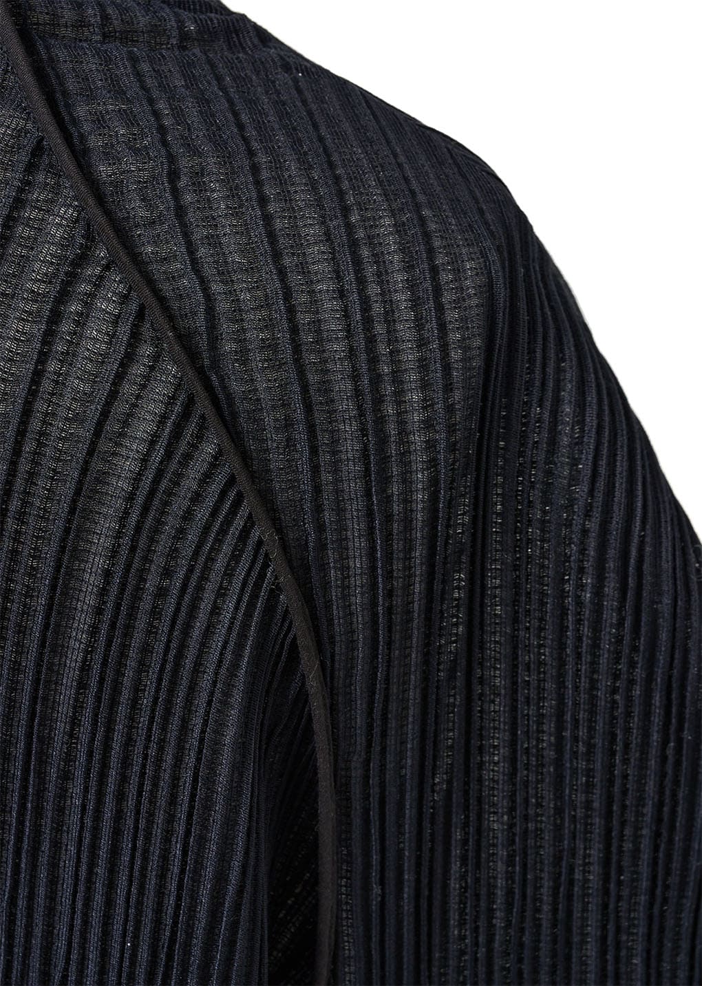 men's pleats zip up jumper, black