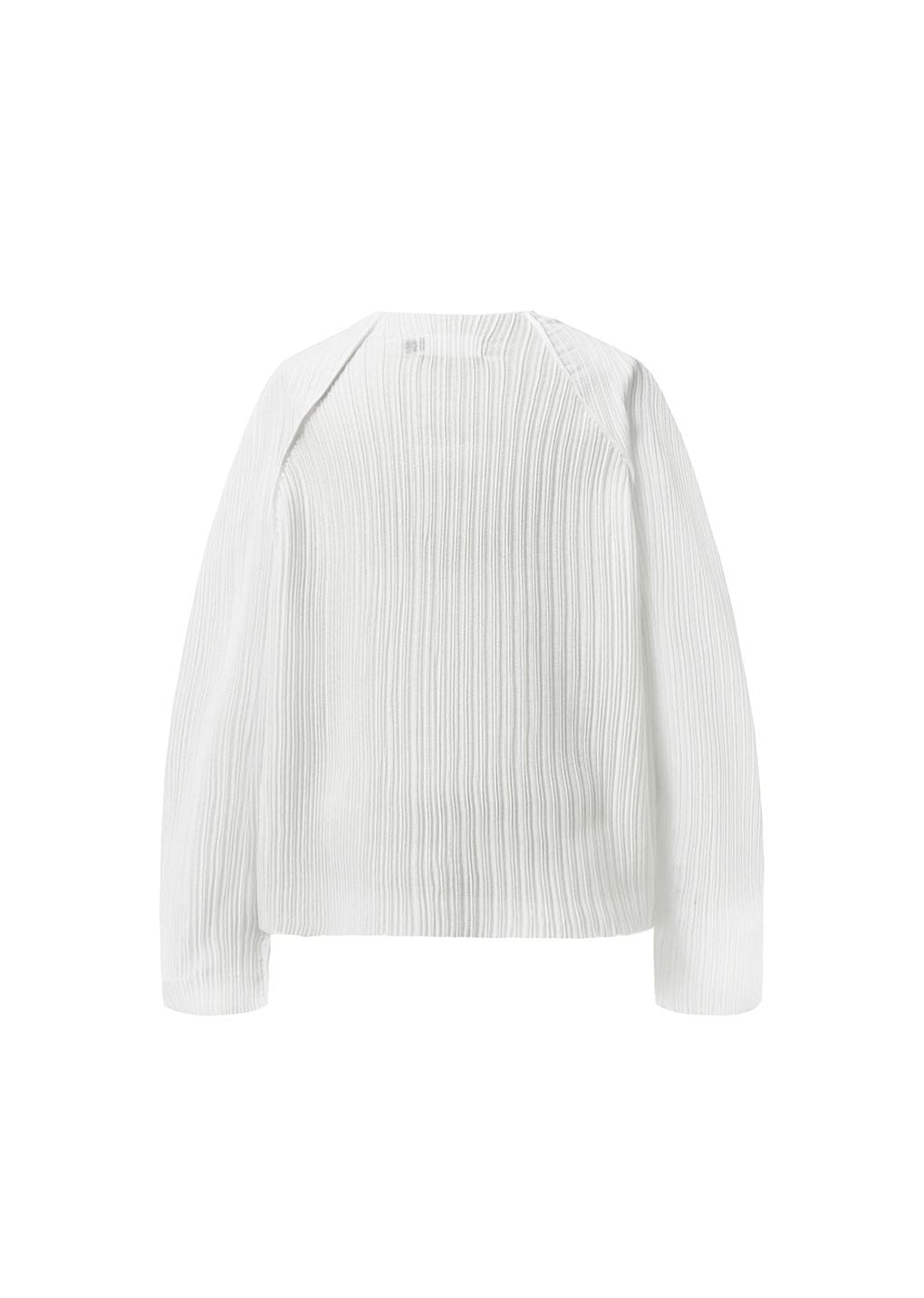 men's pleats zip up jumper, white