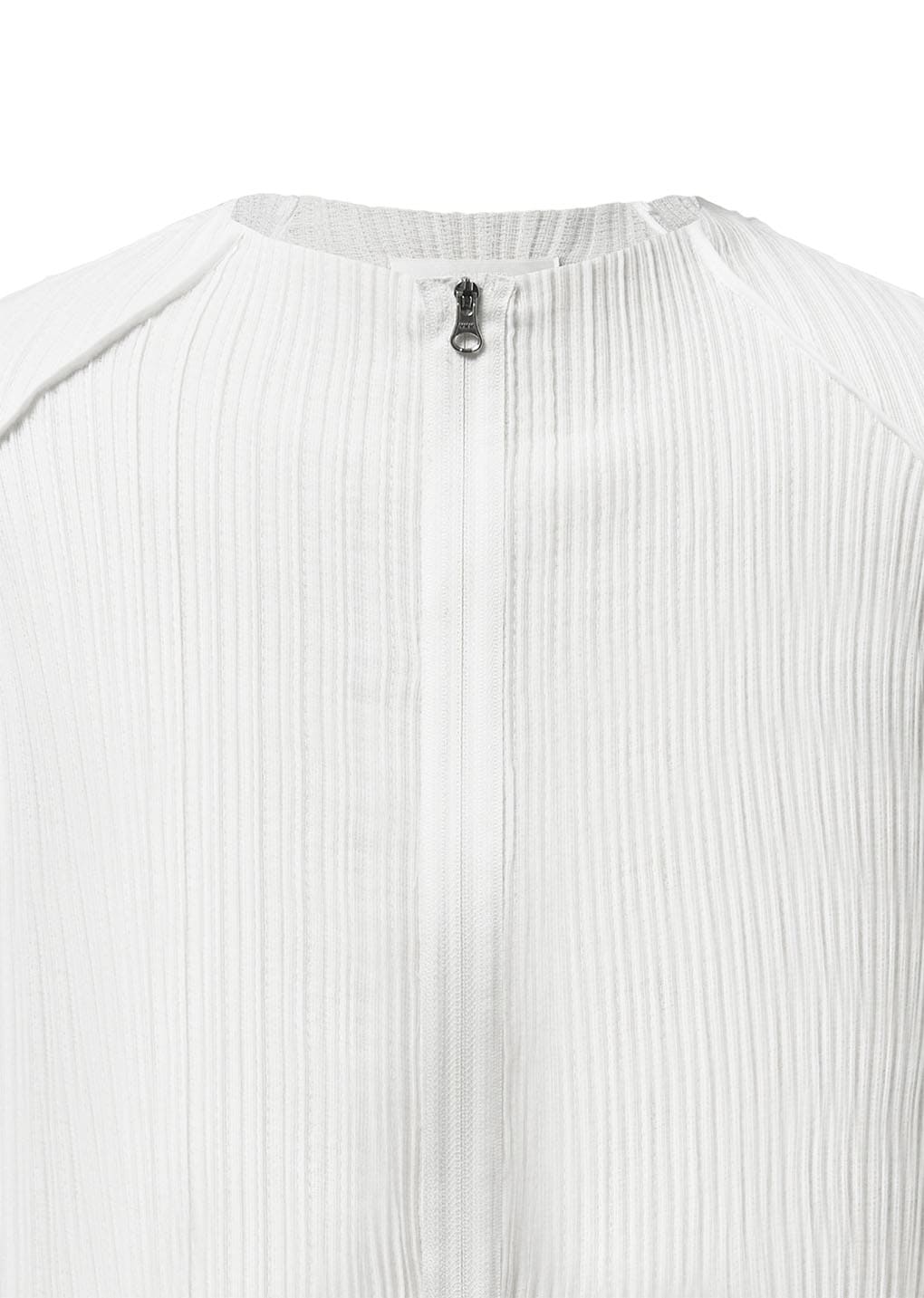 men's pleats zip up jumper, white