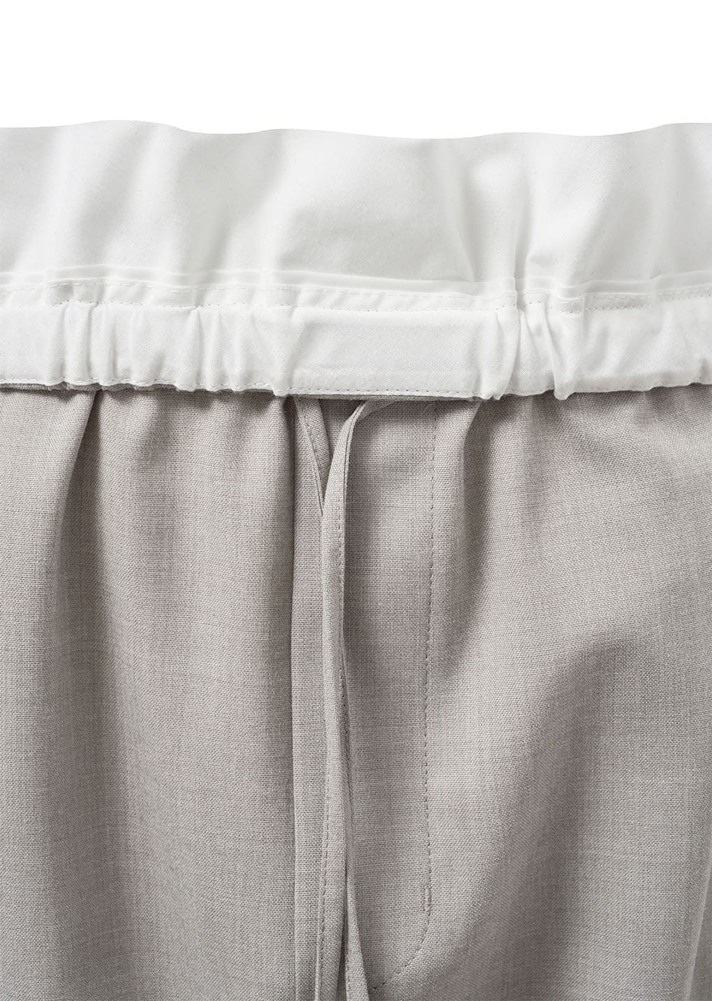 men's wool banding pants, beige