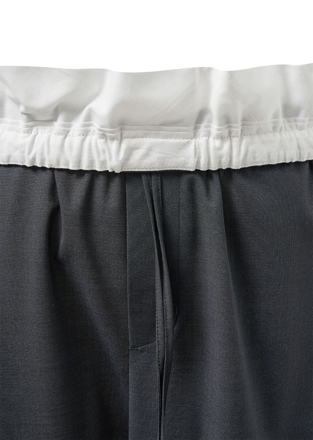men's wool banding pants, charcoal