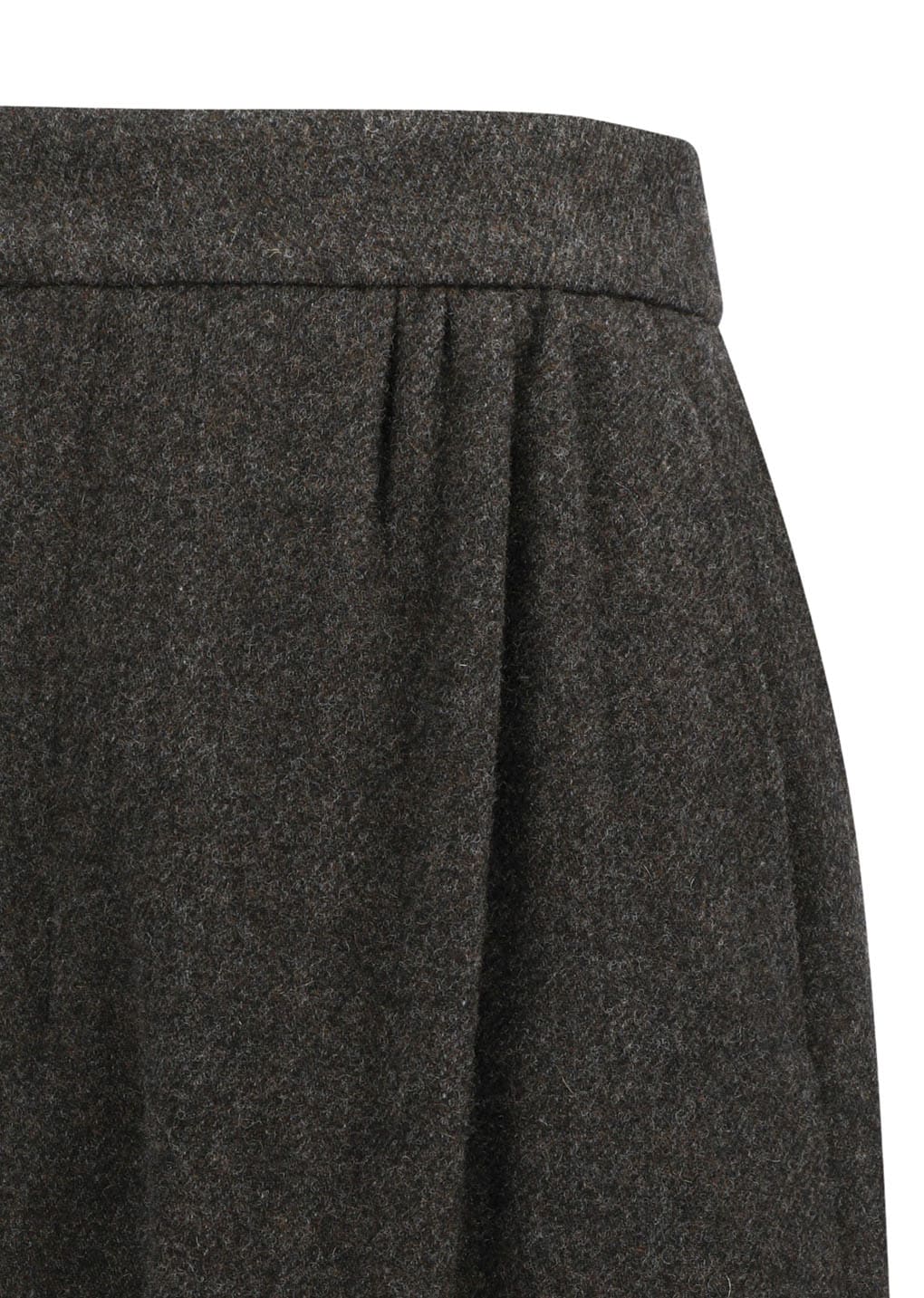 mens wool shirring pants, dark brown