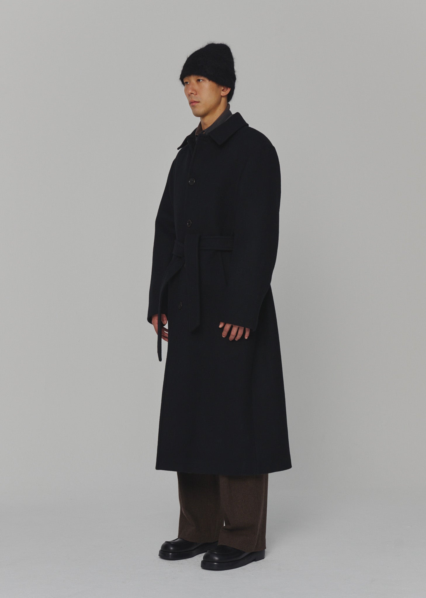 MENS SINGLE BREASTED LONG COAT (2 COLORS)