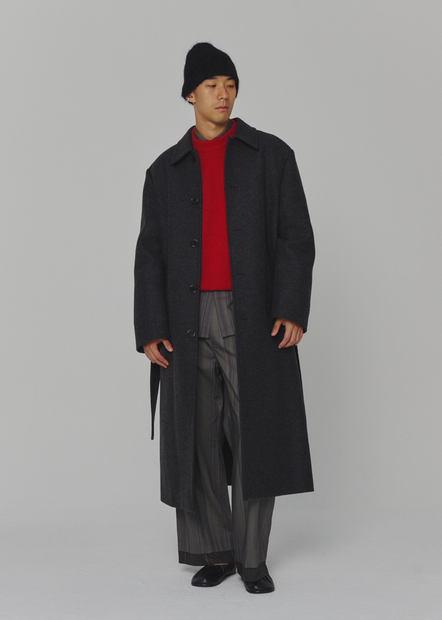 MENS SINGLE BREASTED LONG COAT (2 COLORS)