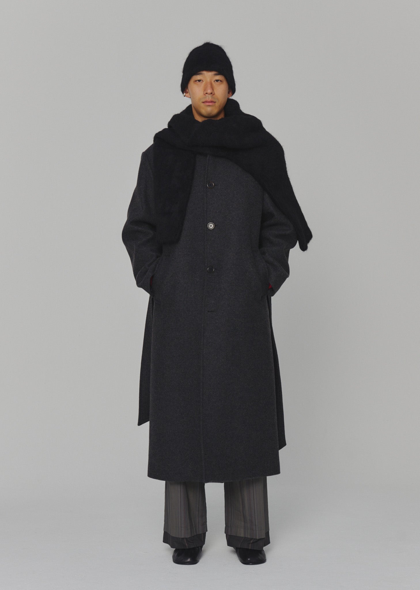 MENS SINGLE BREASTED LONG COAT (2 COLORS)