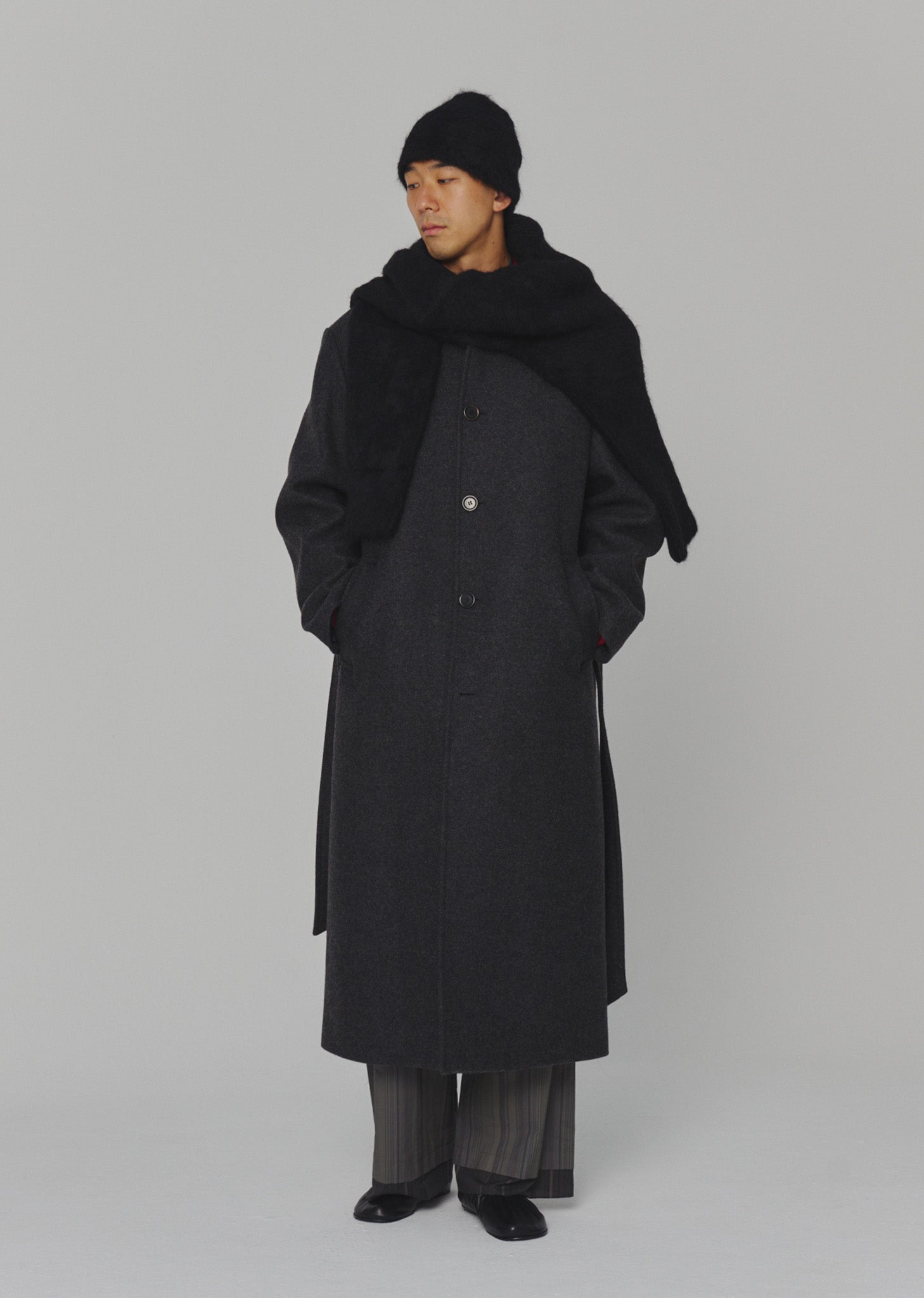 MENS SINGLE BREASTED LONG COAT (2 COLORS)