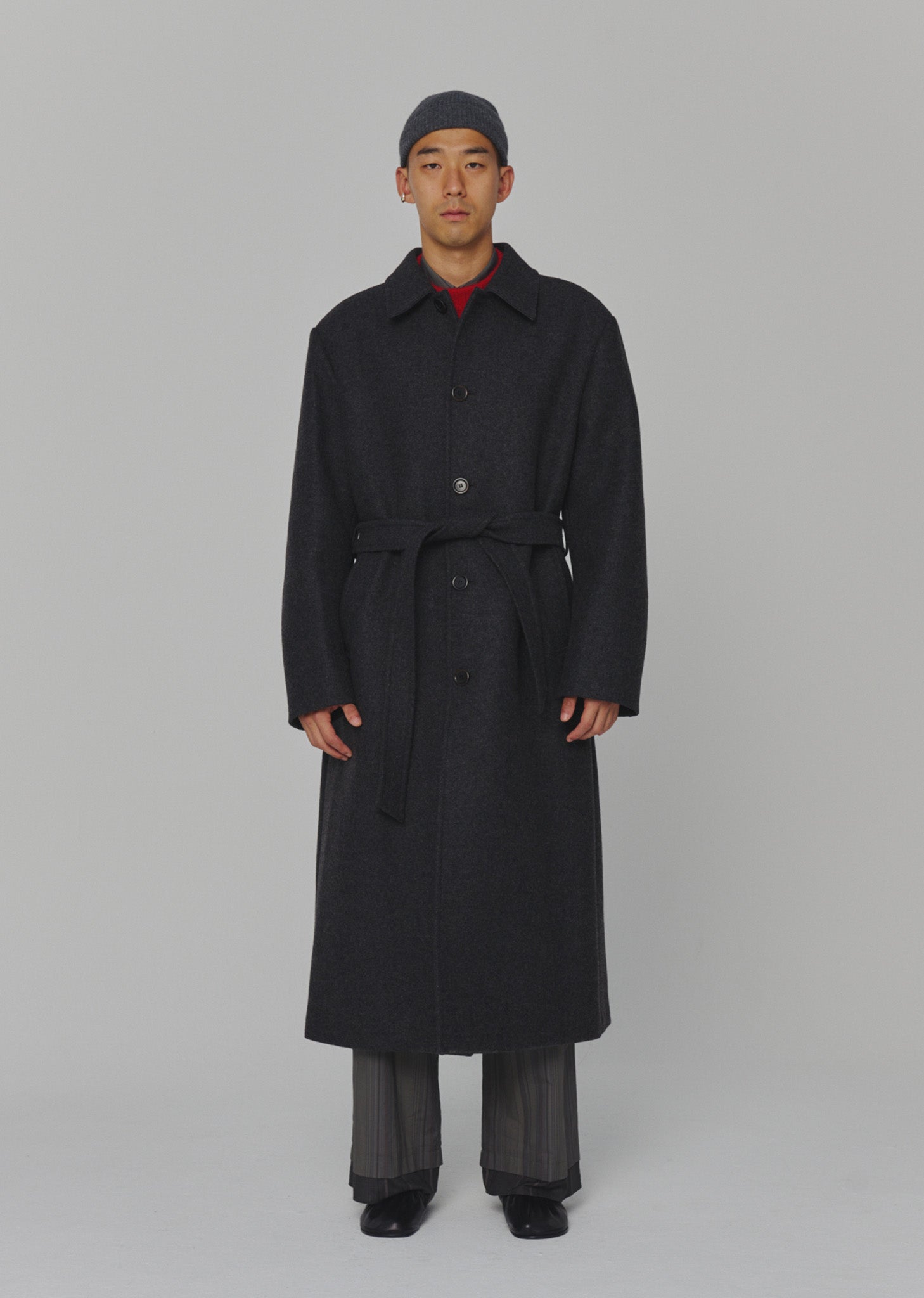 MENS SINGLE BREASTED LONG COAT (2 COLORS)